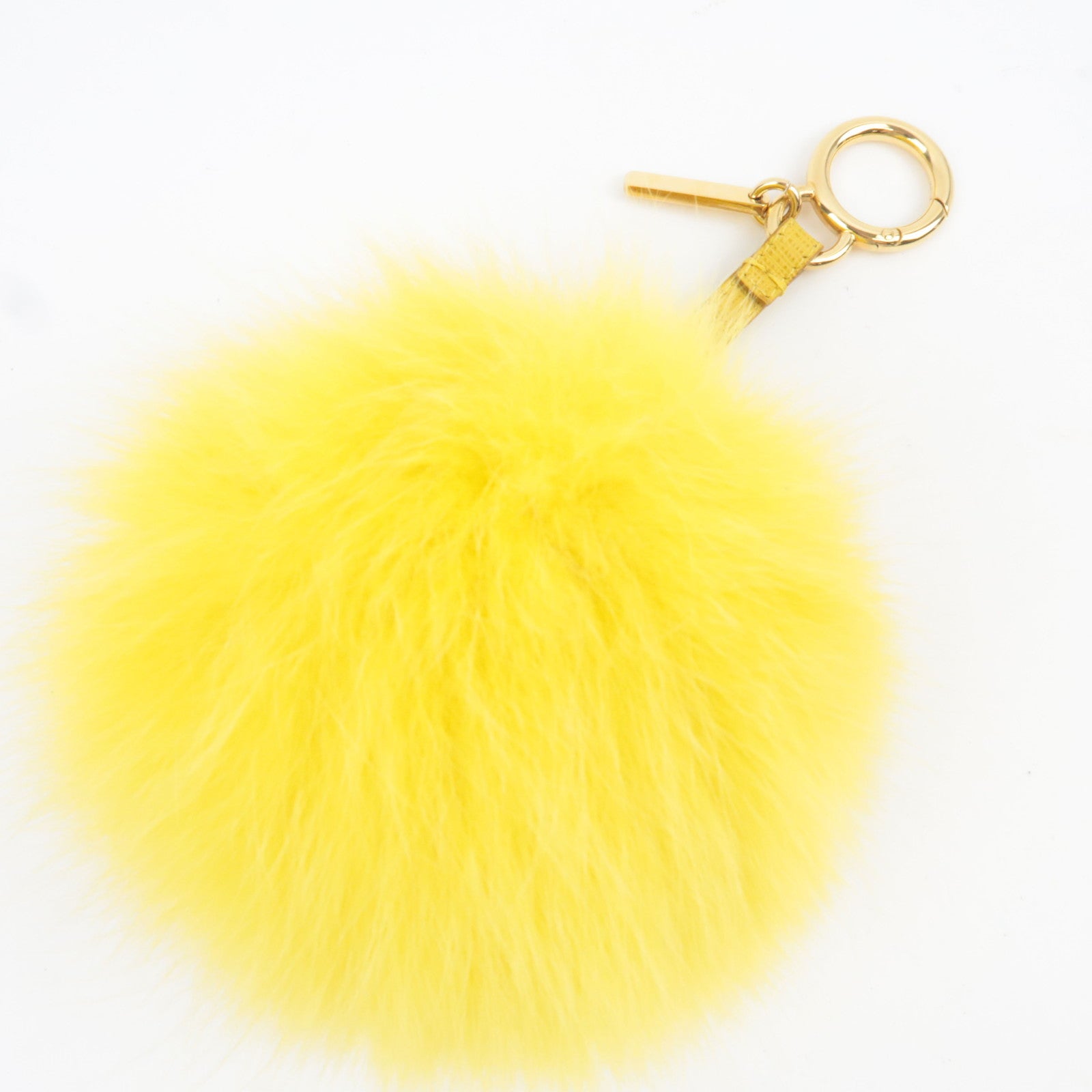 FENDI Pompom Charm Fur Bag Charm Yellow