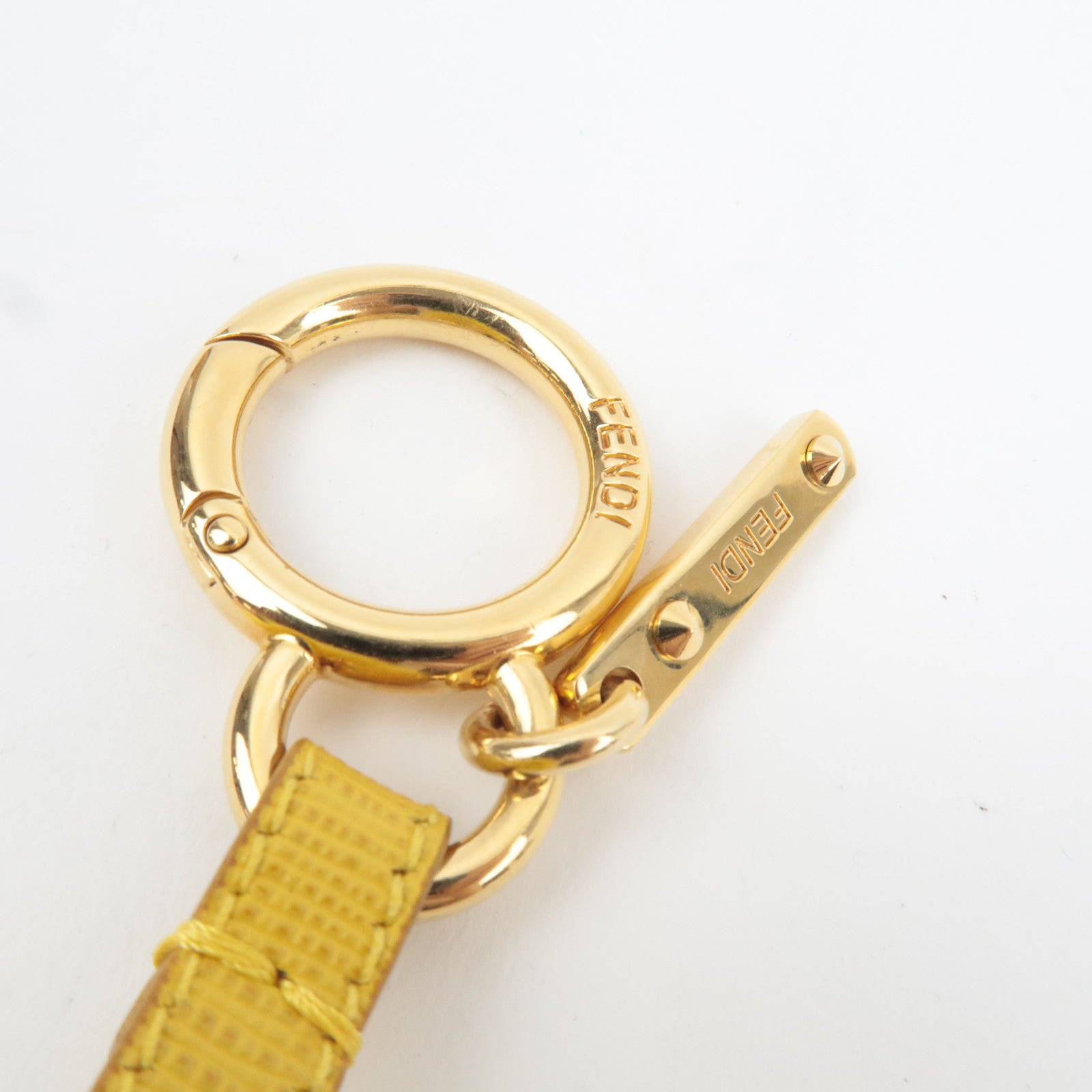 FENDI Pompom Charm Fur Bag Charm Yellow