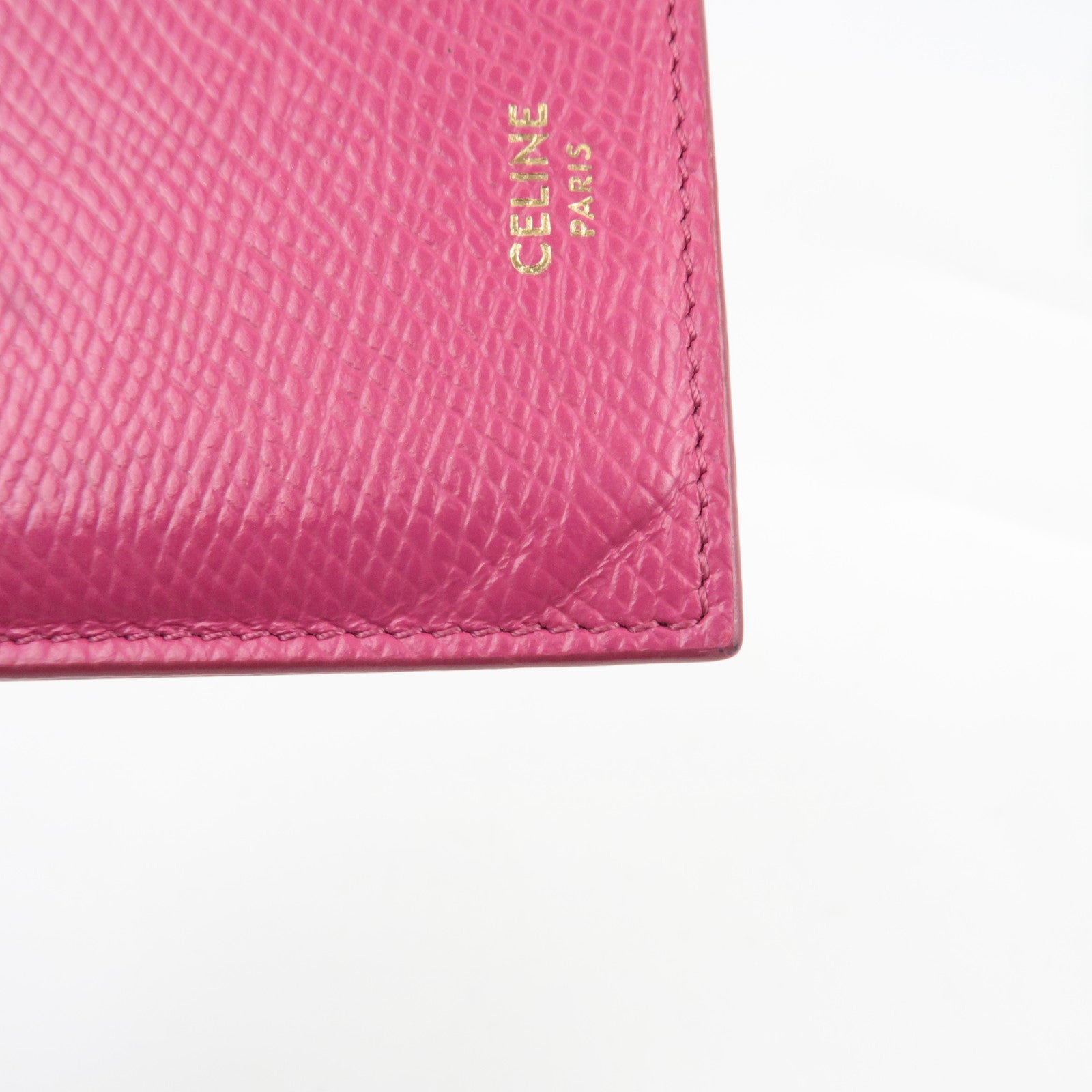 CELINE Fragment Case Card Case Leather Pink
