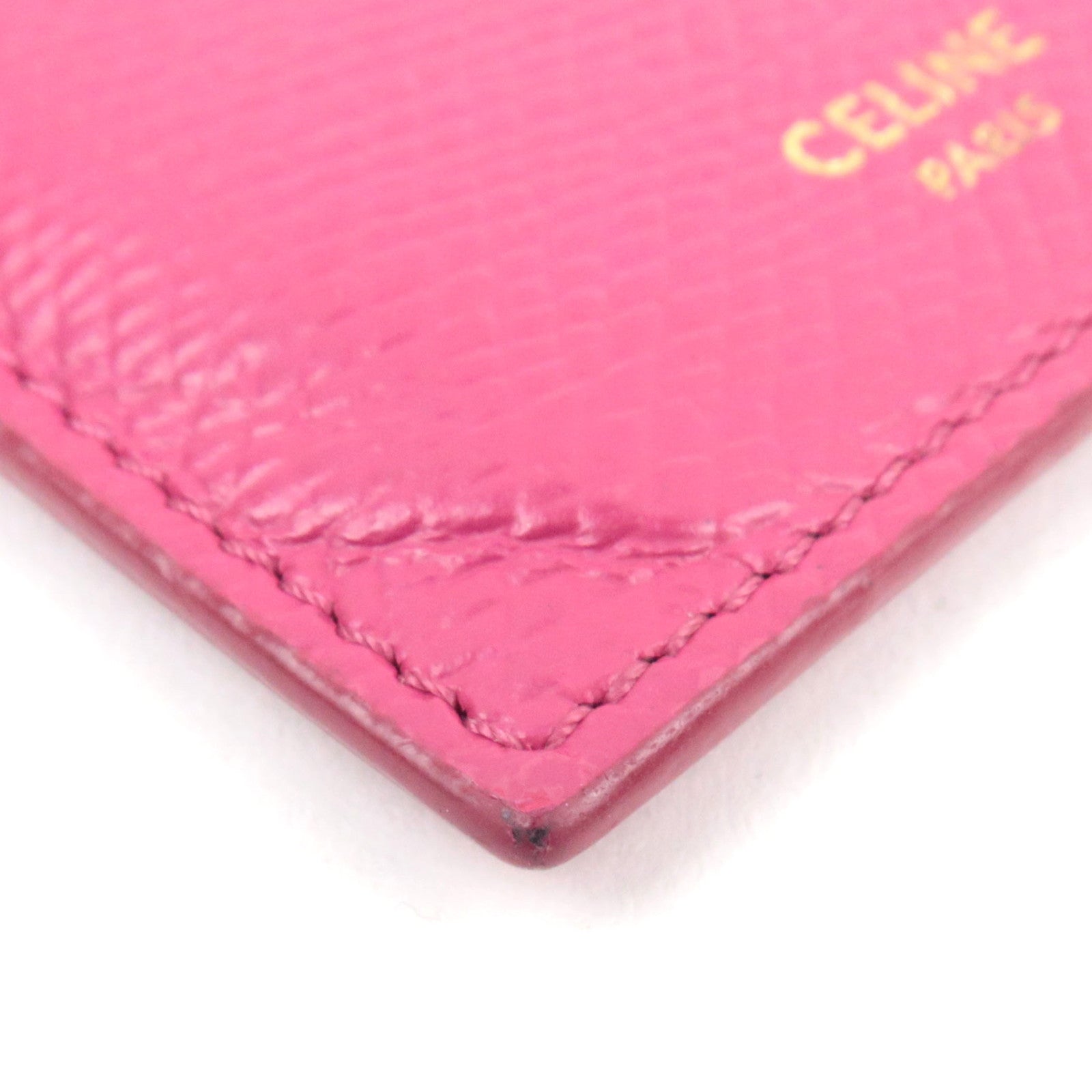 CELINE Fragment Case Card Case Leather Pink