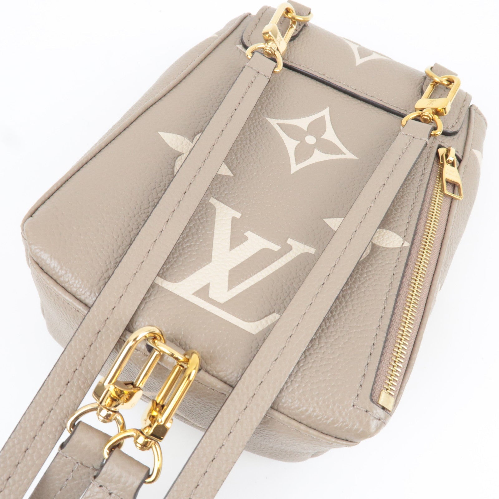 Louis Vuitton Bicolor Monogram Empreinte Tiny Backpack Tourterelle M80738 RFID *Box, Dust bag, Strap