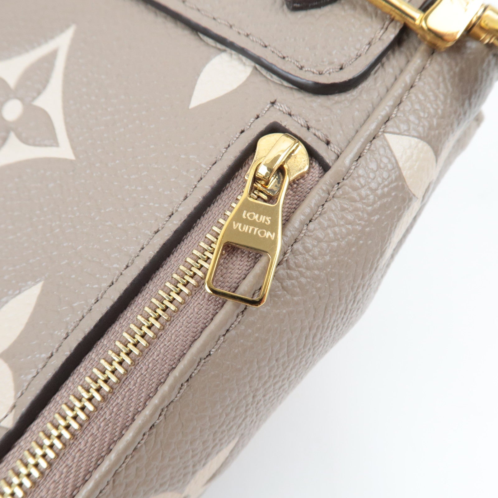 Louis Vuitton Bicolor Monogram Empreinte Tiny Backpack Tourterelle M80738 RFID *Box, Dust bag, Strap