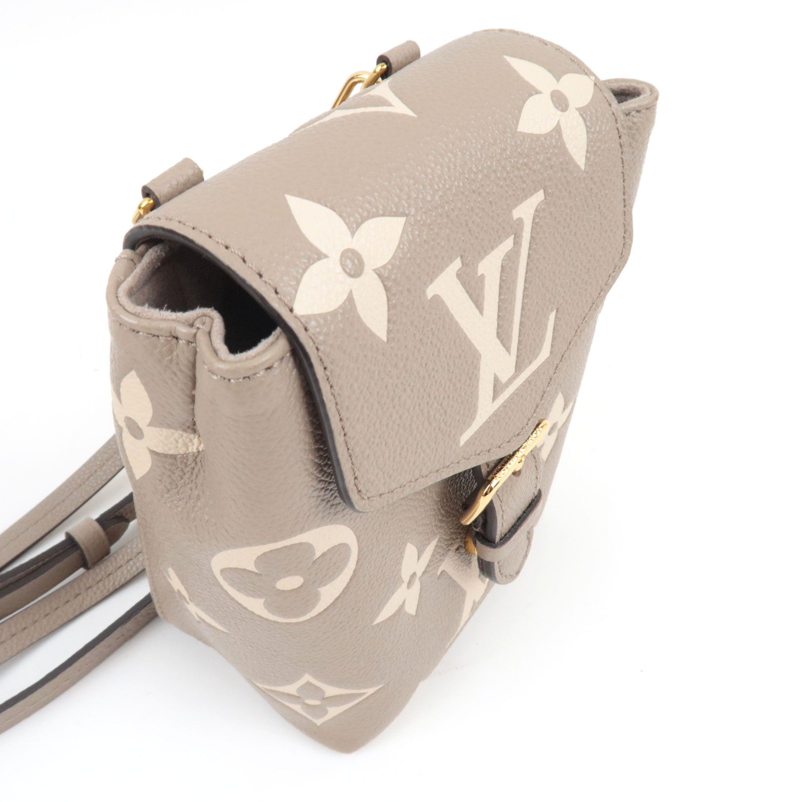 Louis Vuitton Bicolor Monogram Empreinte Tiny Backpack Tourterelle M80738 RFID *Box, Dust bag, Strap
