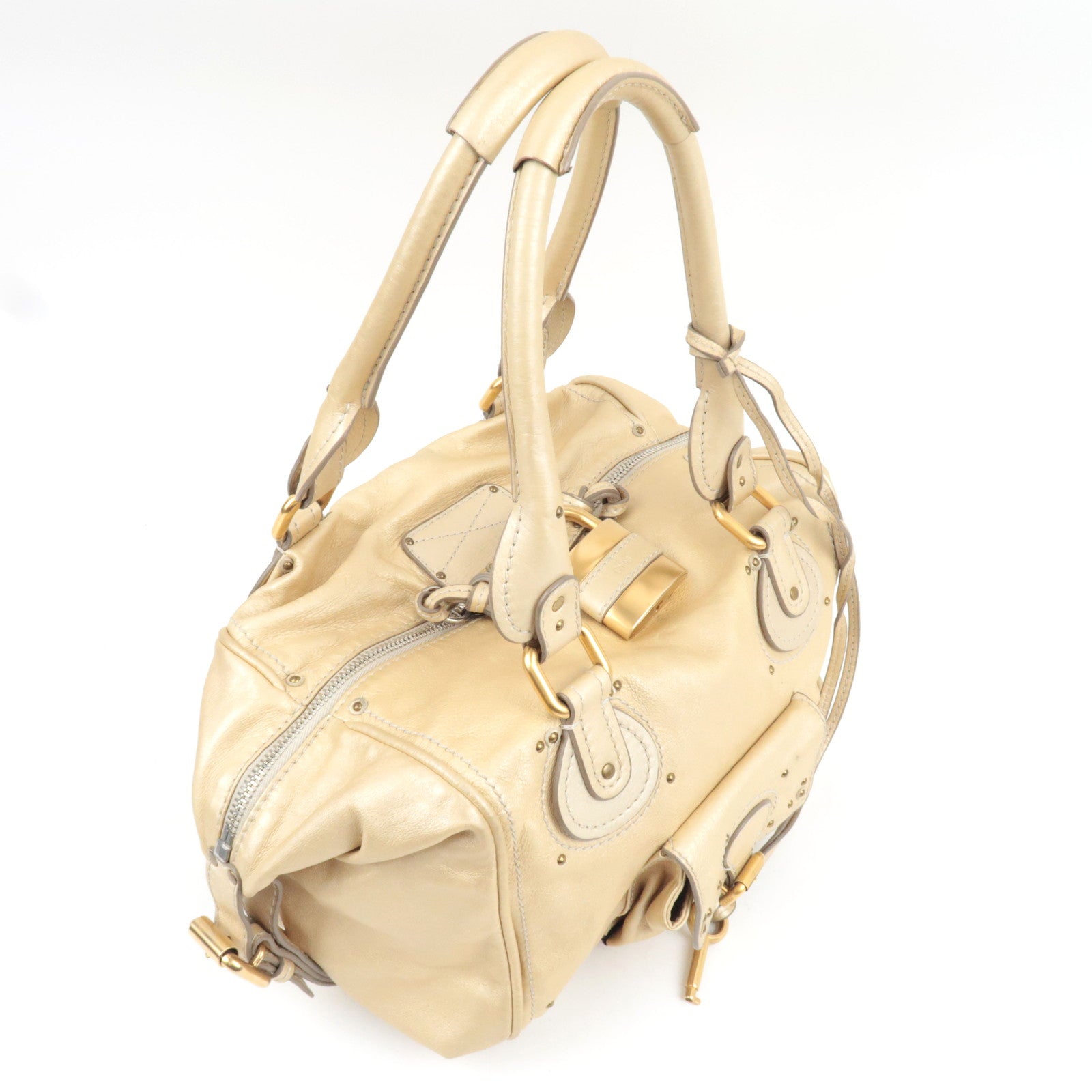 Chloe Paddington Handbag Leather Champagne Gold *Key Lock