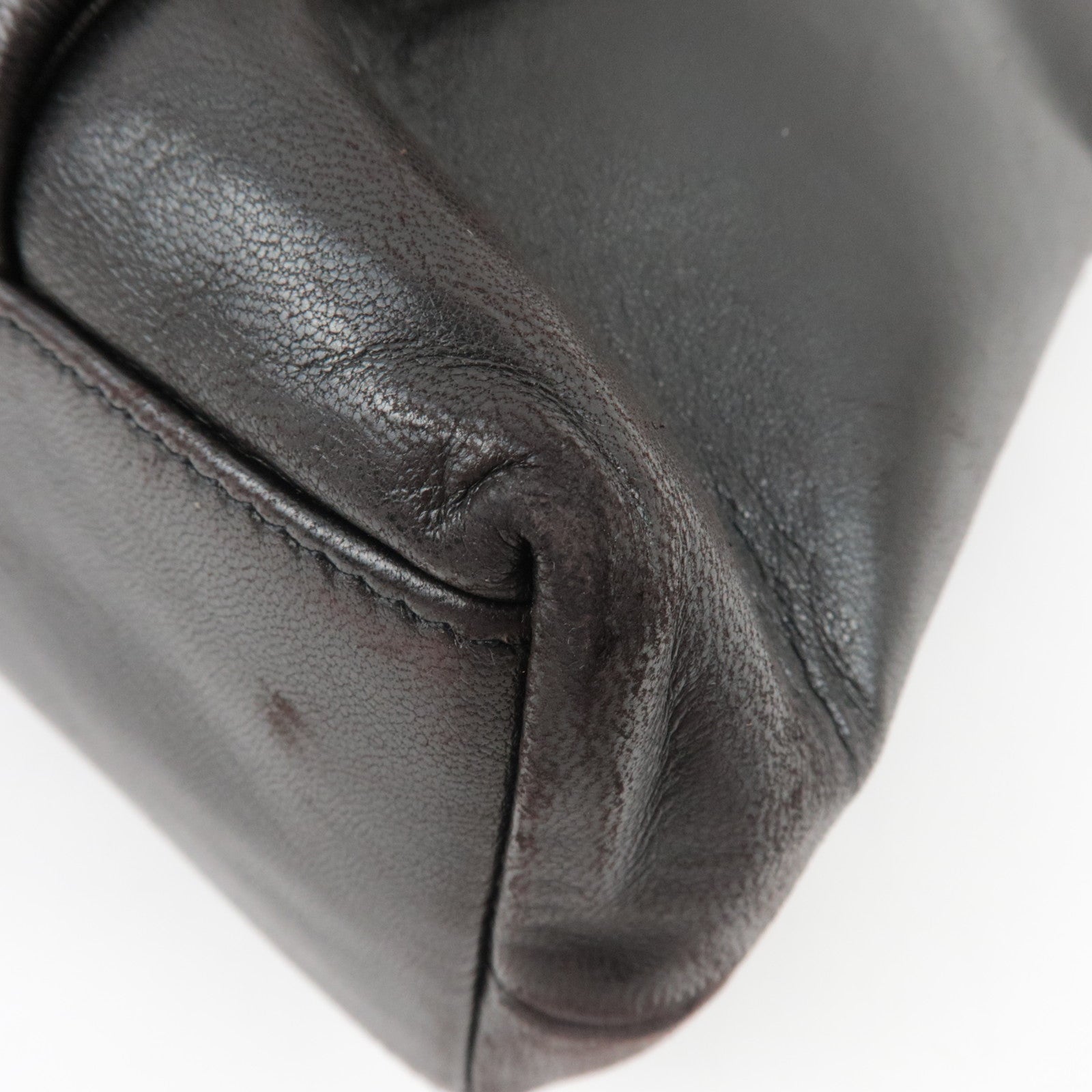 CHANEL Chain Tote Bag Lambskin Black Gold HDW 304460 *G card