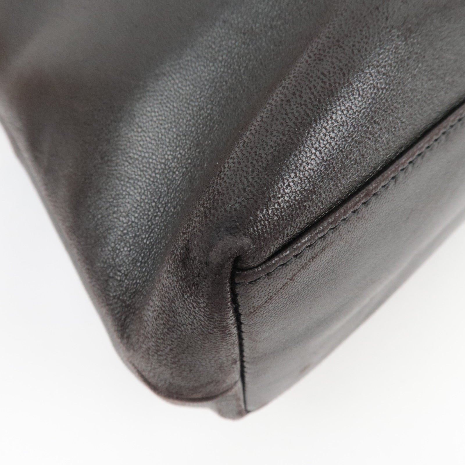 CHANEL Chain Tote Bag Lambskin Black Gold HDW 304460 *G card