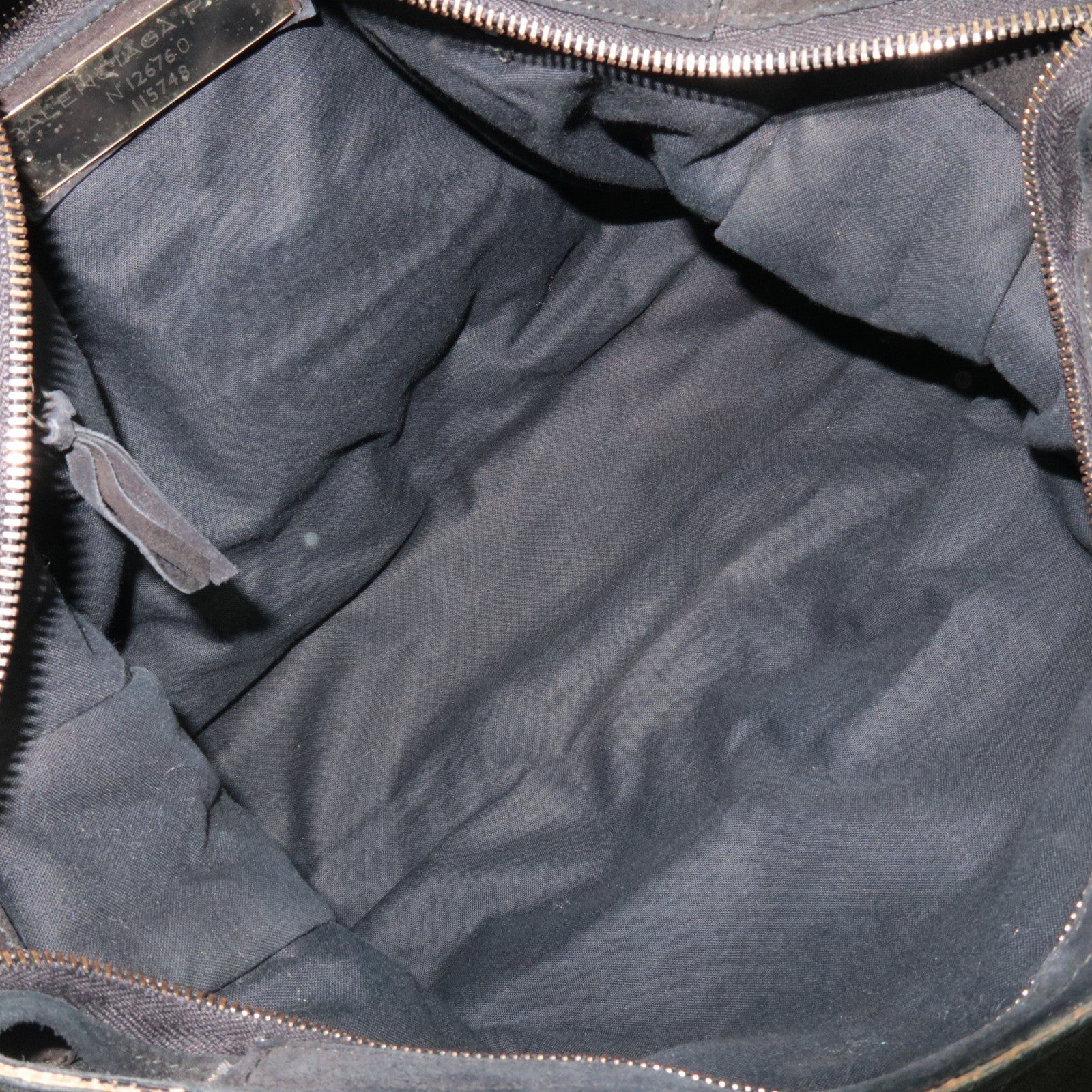 BALENCIAGA The City 2Way Handbag Suede Black 115748 *Dust bag, Strap ※Mirror missing