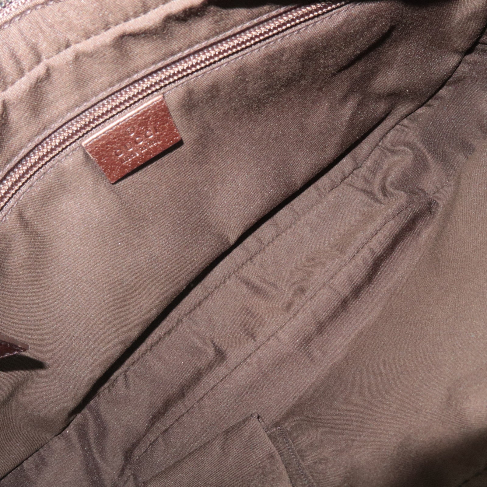 GUCCI Shoulder Bag GG Canvas Leather Beige Brown 122790