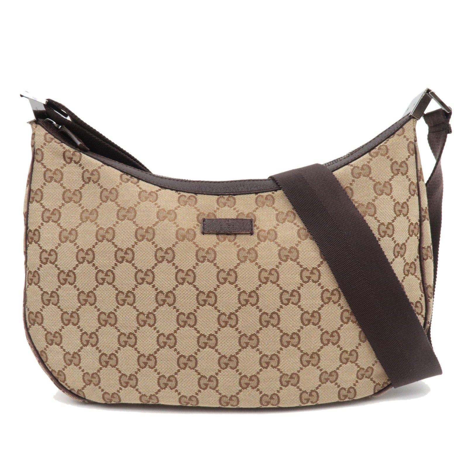 GUCCI Shoulder Bag GG Canvas Leather Beige Brown 12279080482