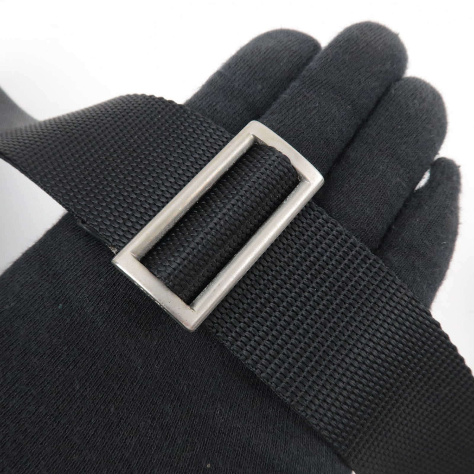 PRADA Shoulder Bag Nylon Leather Black