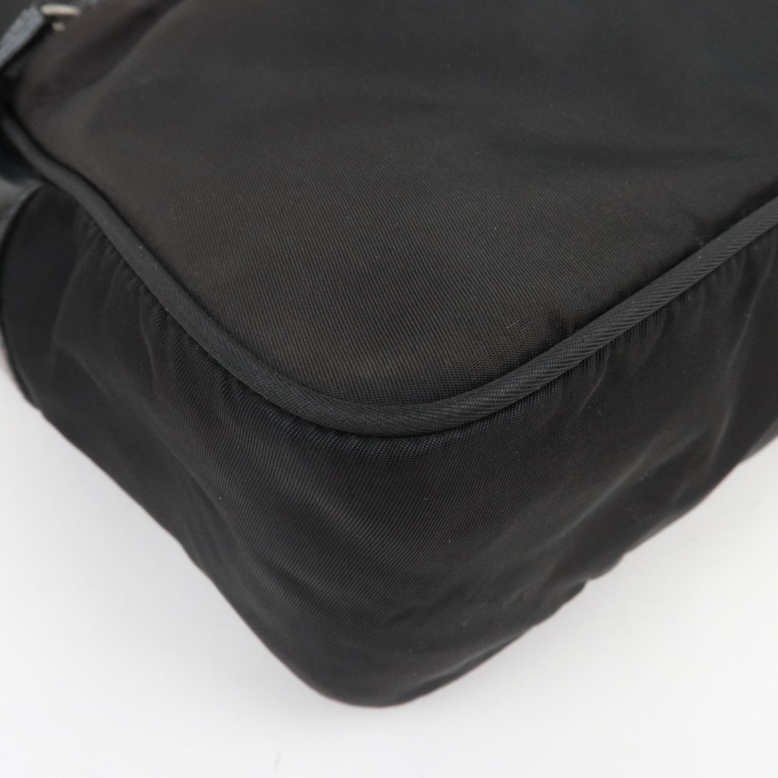 PRADA Shoulder Bag Nylon Leather Black