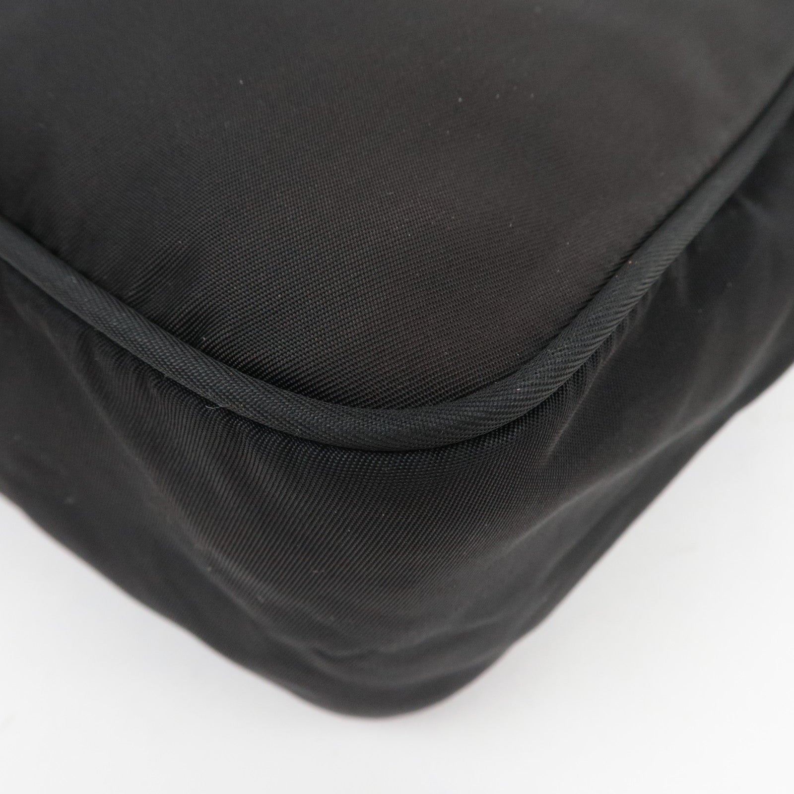 PRADA Shoulder Bag Nylon Leather Black