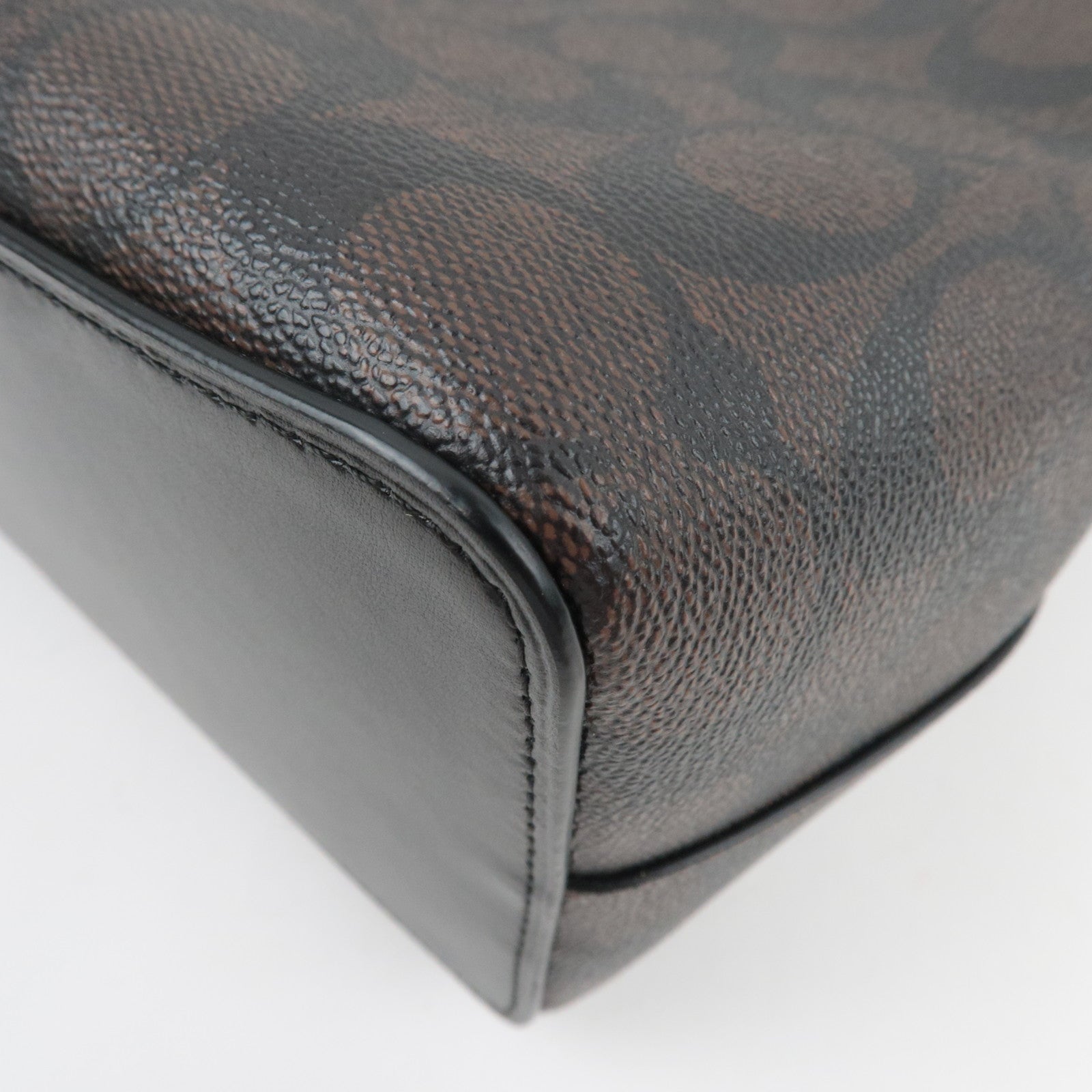 COACH Signature 2Way Handbag PVC Leather Brown Black 91512 *Strap