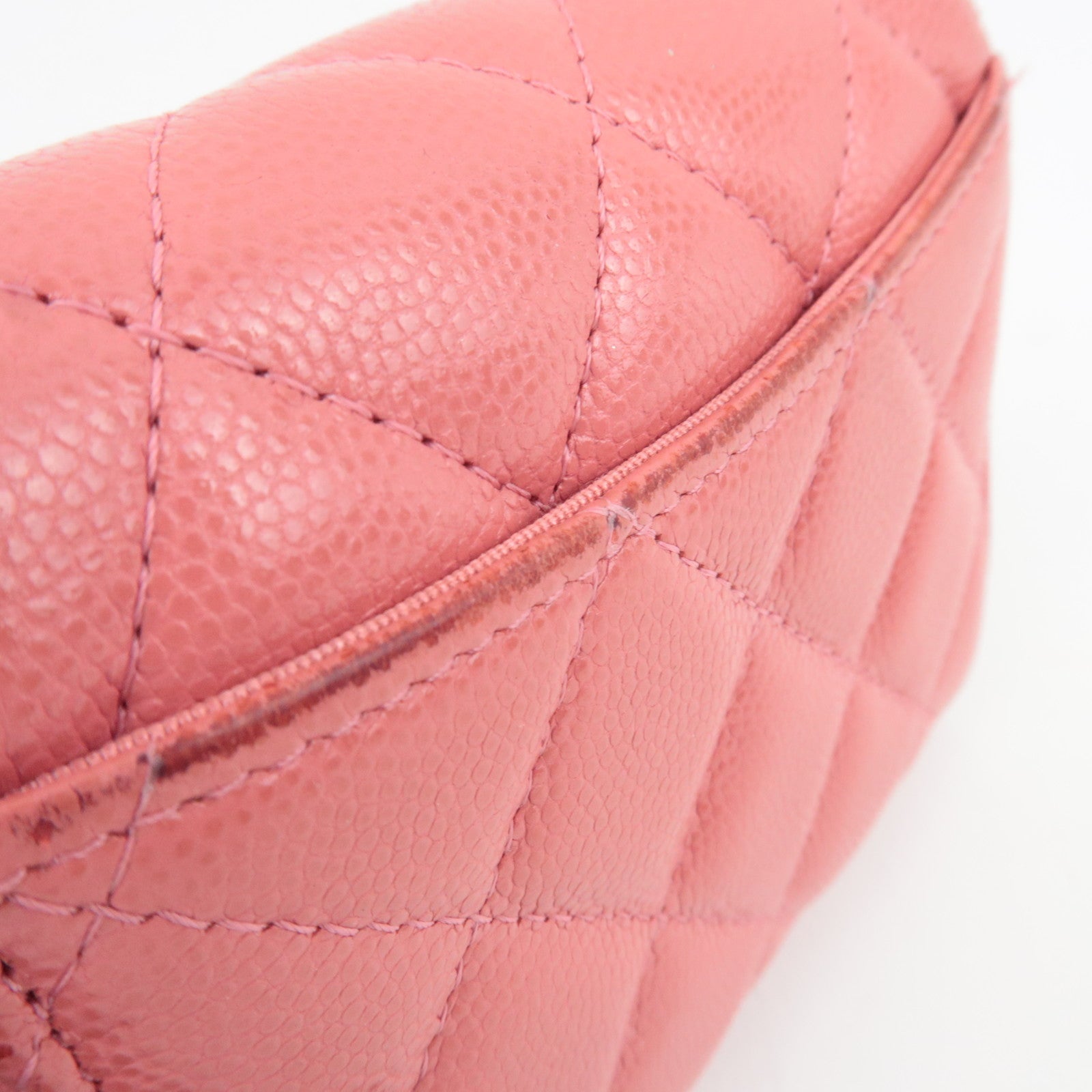 CHANEL Matelasse Small Flap Tri-Fold Wallet Caviar Skin Pink 28471354 *Box, Dust bag, G card