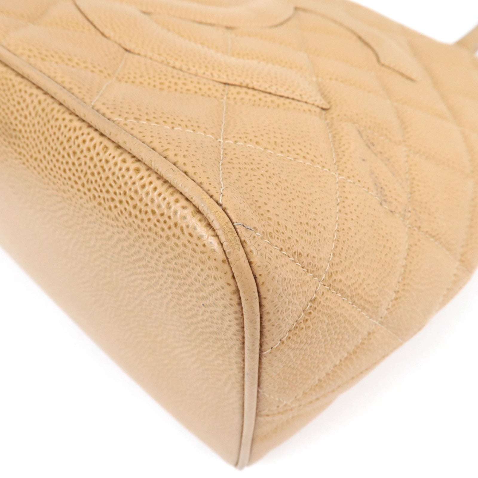 CHANEL Matelasse Medallion Tote Caviar Skin Beige Gold HDW A01804 7231753