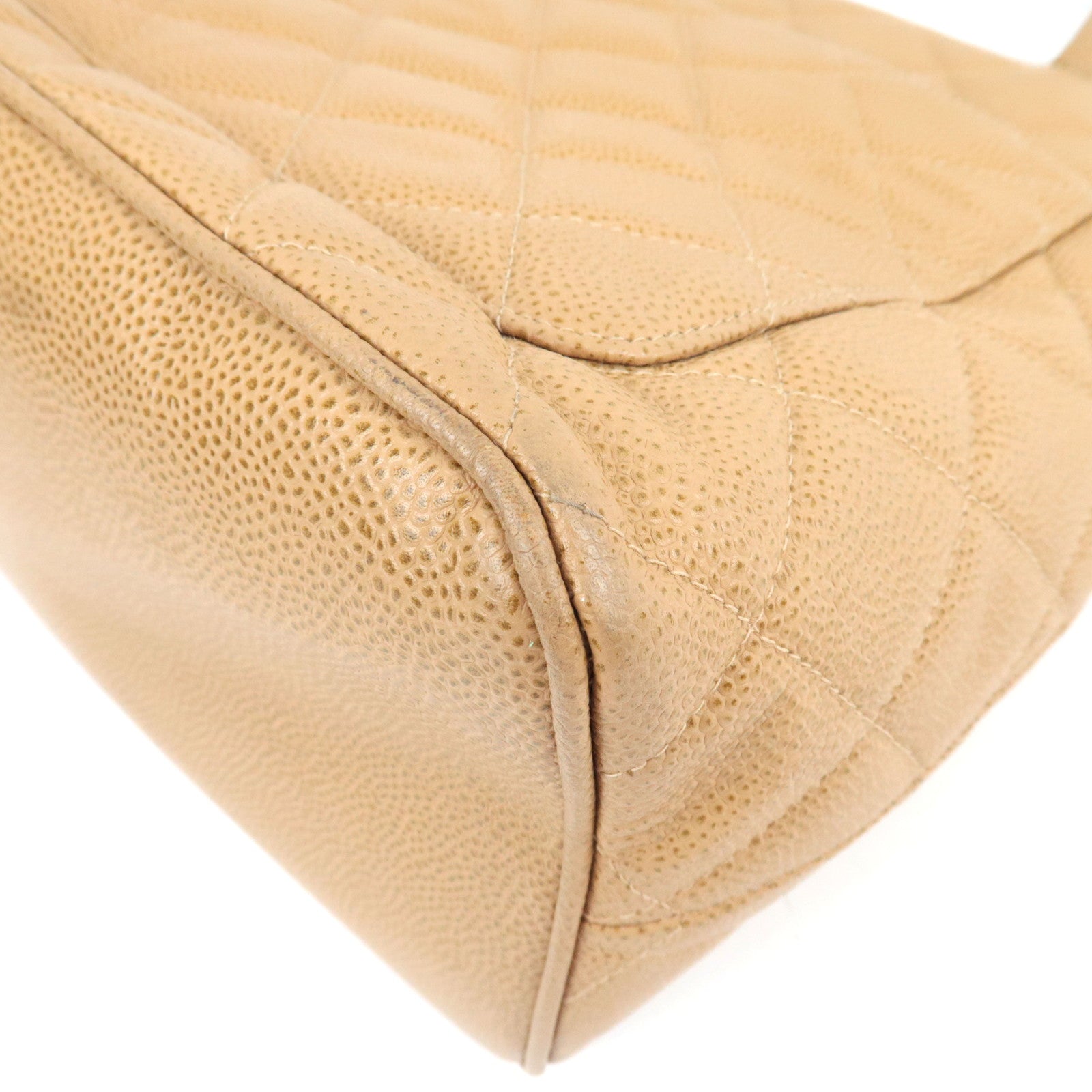 CHANEL Matelasse Medallion Tote Caviar Skin Beige Gold HDW A01804 7231753