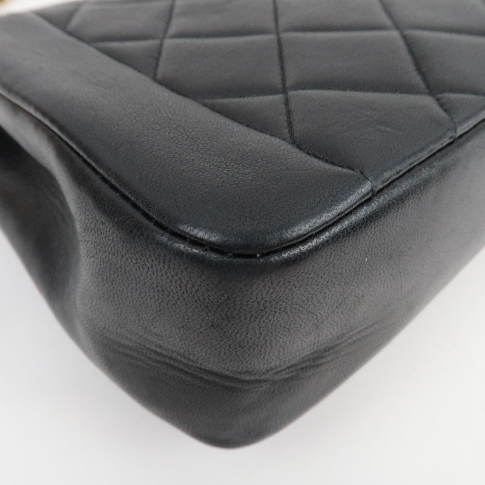 CHANEL Diana Matelasse 25 Chain Shoulder Bag Lambskin Black Gold HDW 2382830