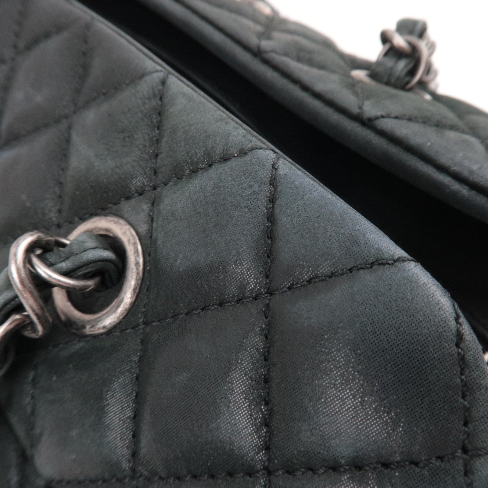 CHANEL Matelasse Chain Tote Bag Sparkle Leather Black 14845535 *G card