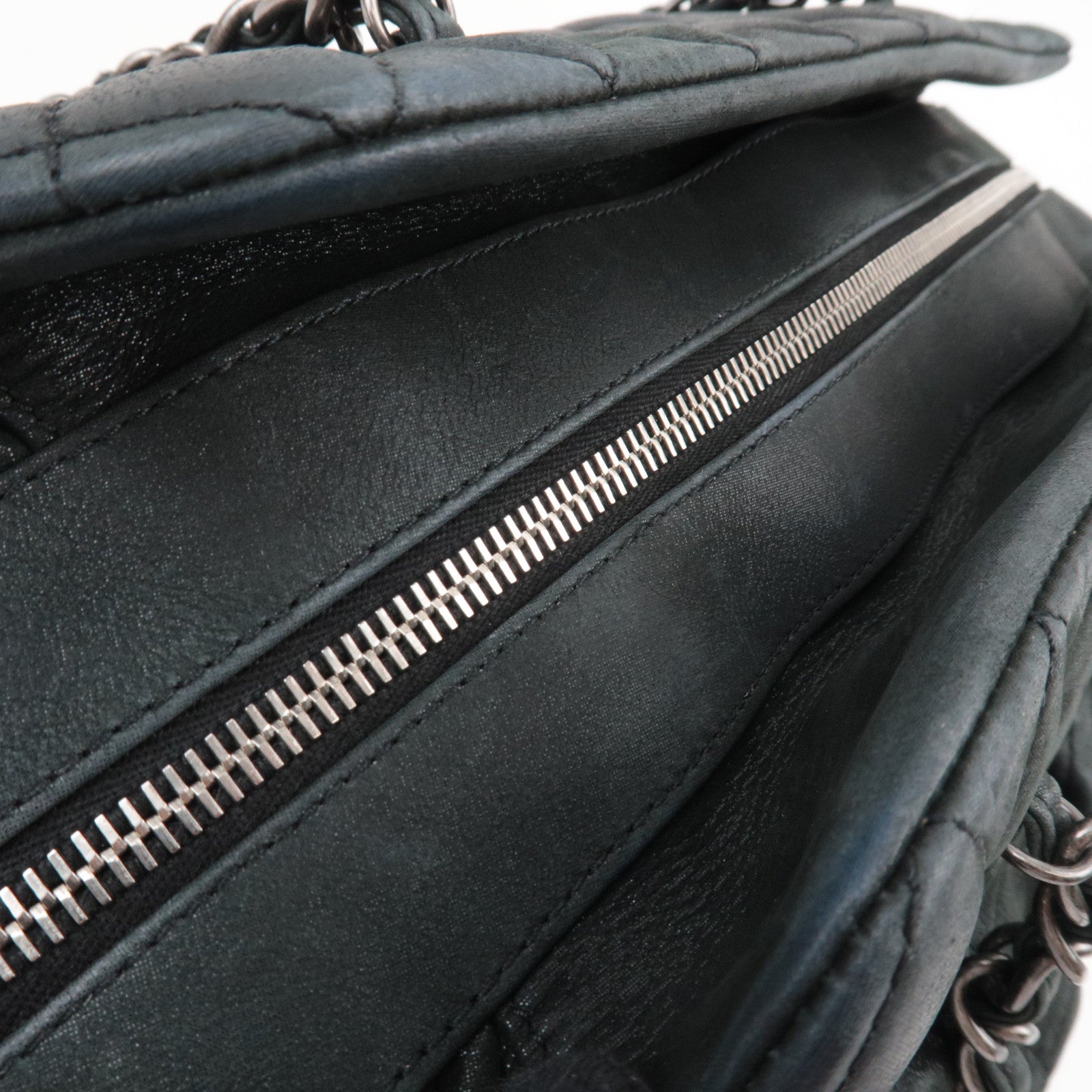 CHANEL Matelasse Chain Tote Bag Sparkle Leather Black 14845535 *G card