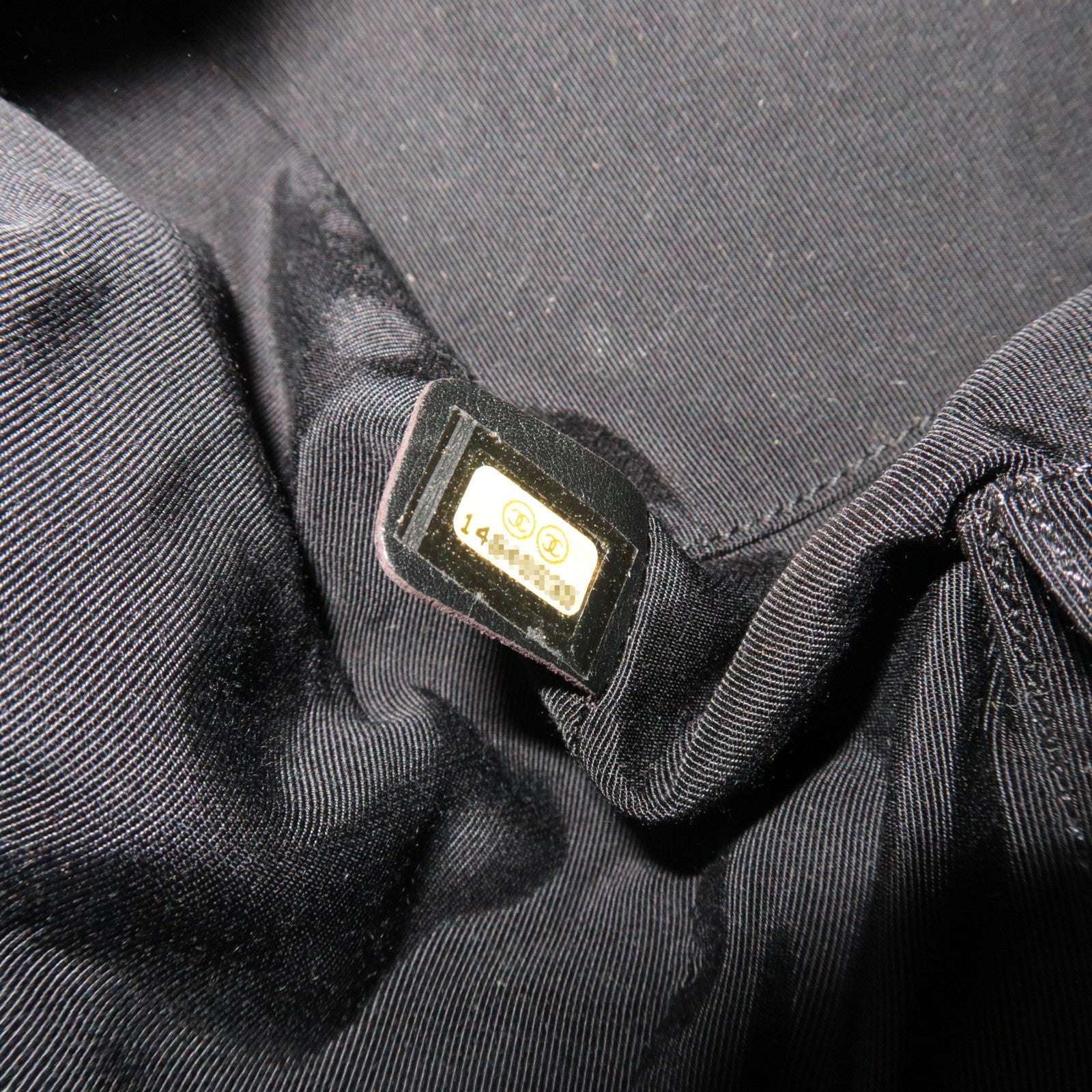 CHANEL Matelasse Chain Tote Bag Sparkle Leather Black 14845535 *G card