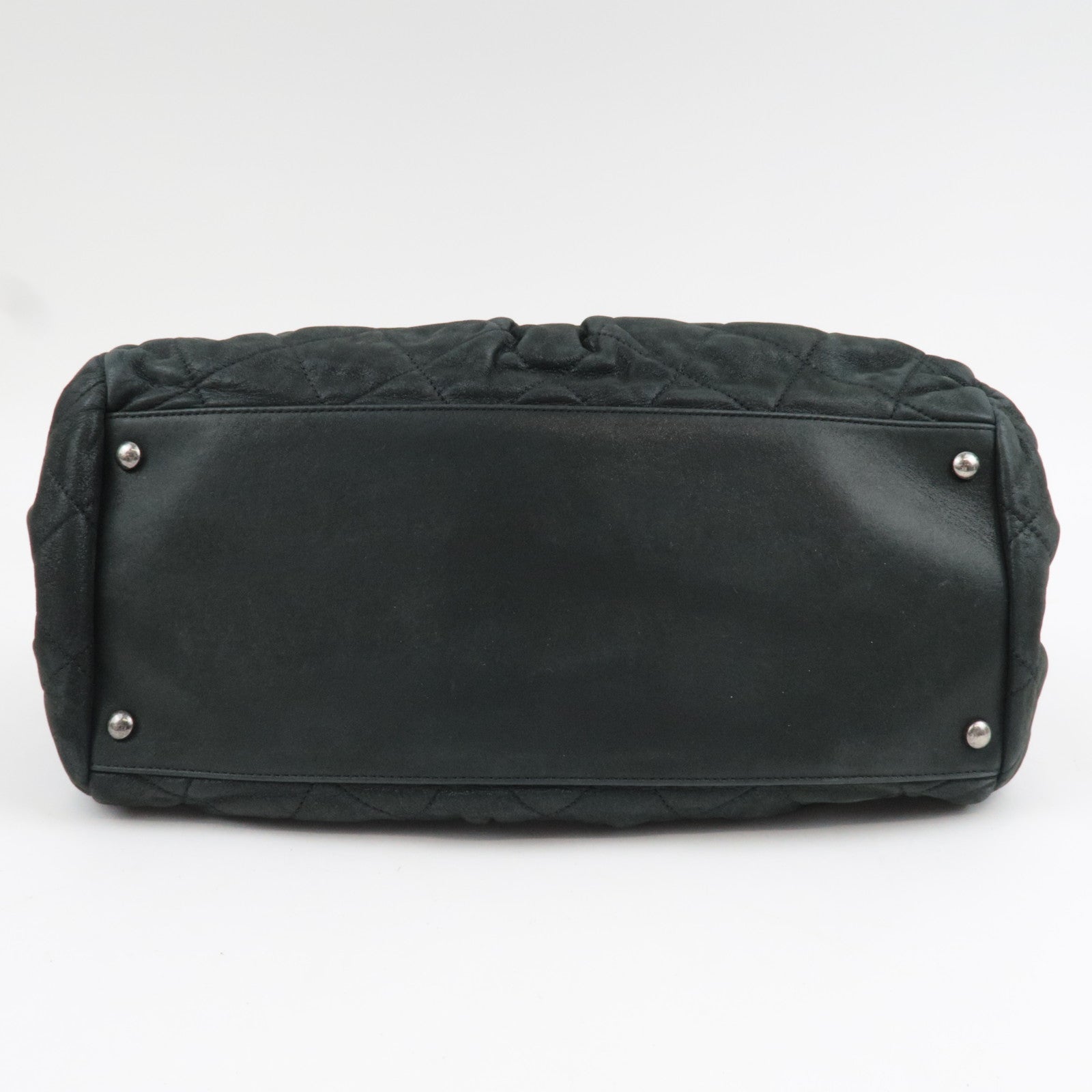 CHANEL Matelasse Chain Tote Bag Sparkle Leather Black 14845535 *G card