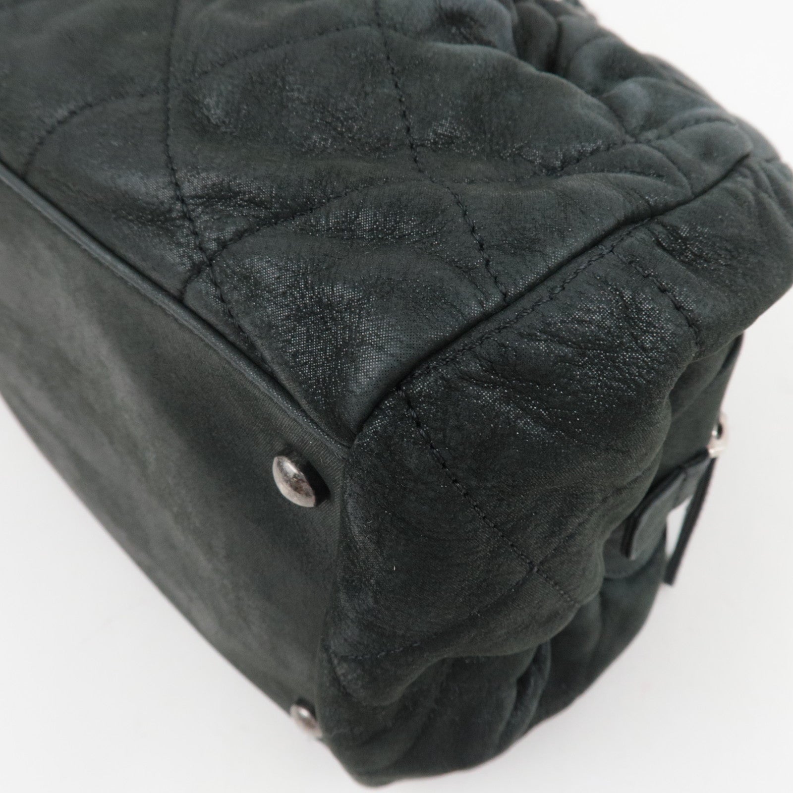 CHANEL Matelasse Chain Tote Bag Sparkle Leather Black 14845535 *G card