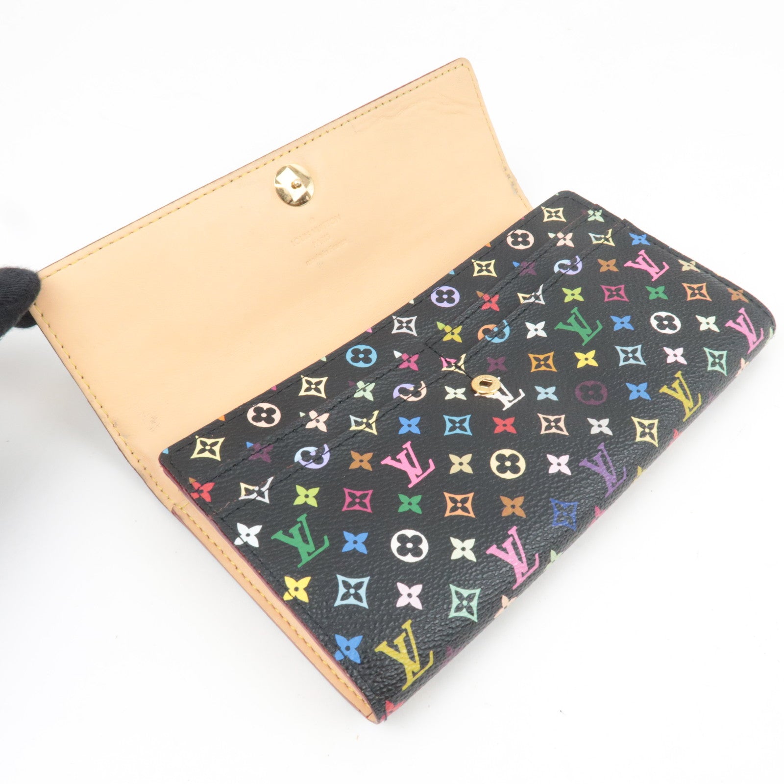 Louis Vuitton Monogram Multicolor Portefeuille Sarah Long Wallet Noir M93533 TH4017