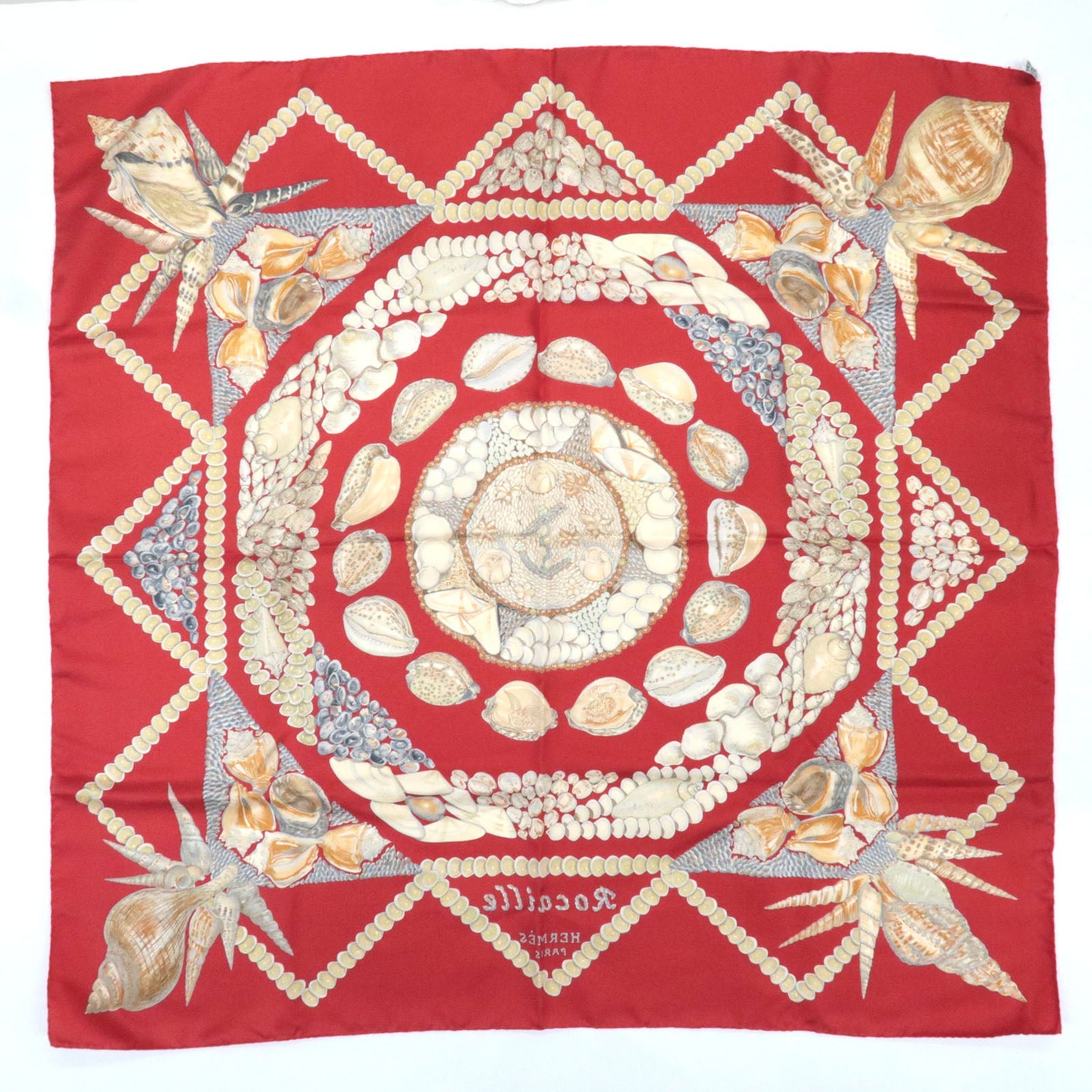 HERMES Carre 90 Scarf Rocaille 100% Silk Red *Box