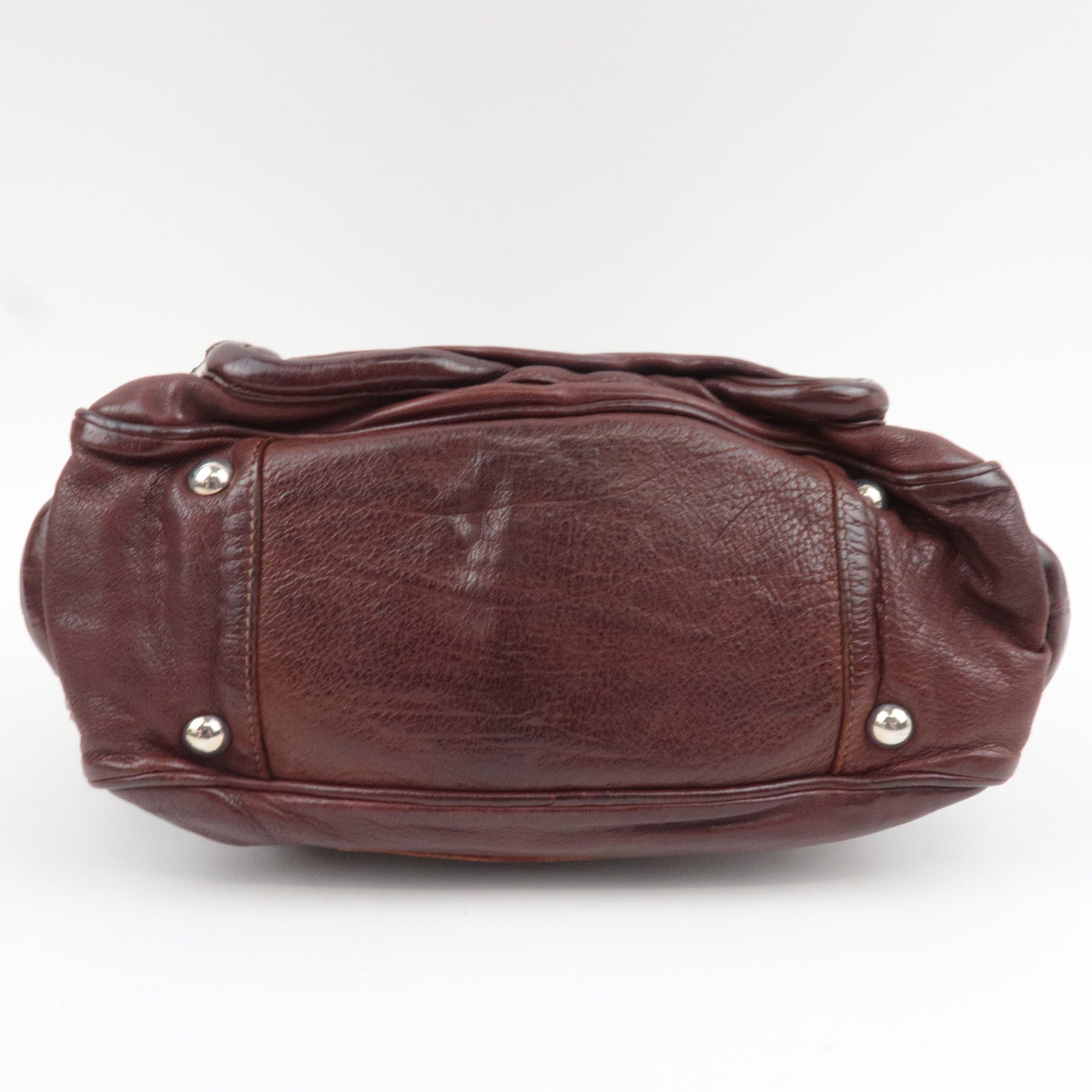 PRADA Shoulder Bag Washed Leather Brown BR2804 *Dust bag, G card