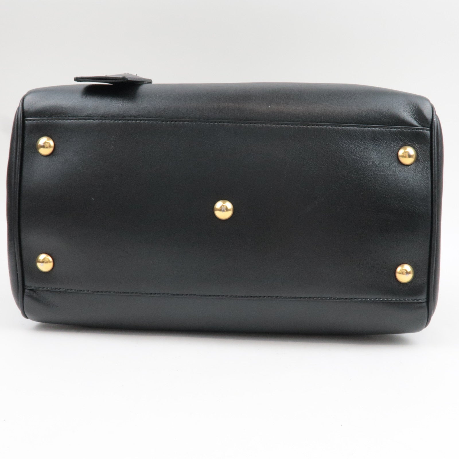 SAINT LAURENT Classic Duffle 6 Boston Bag Leather Black 322049 *Clochette