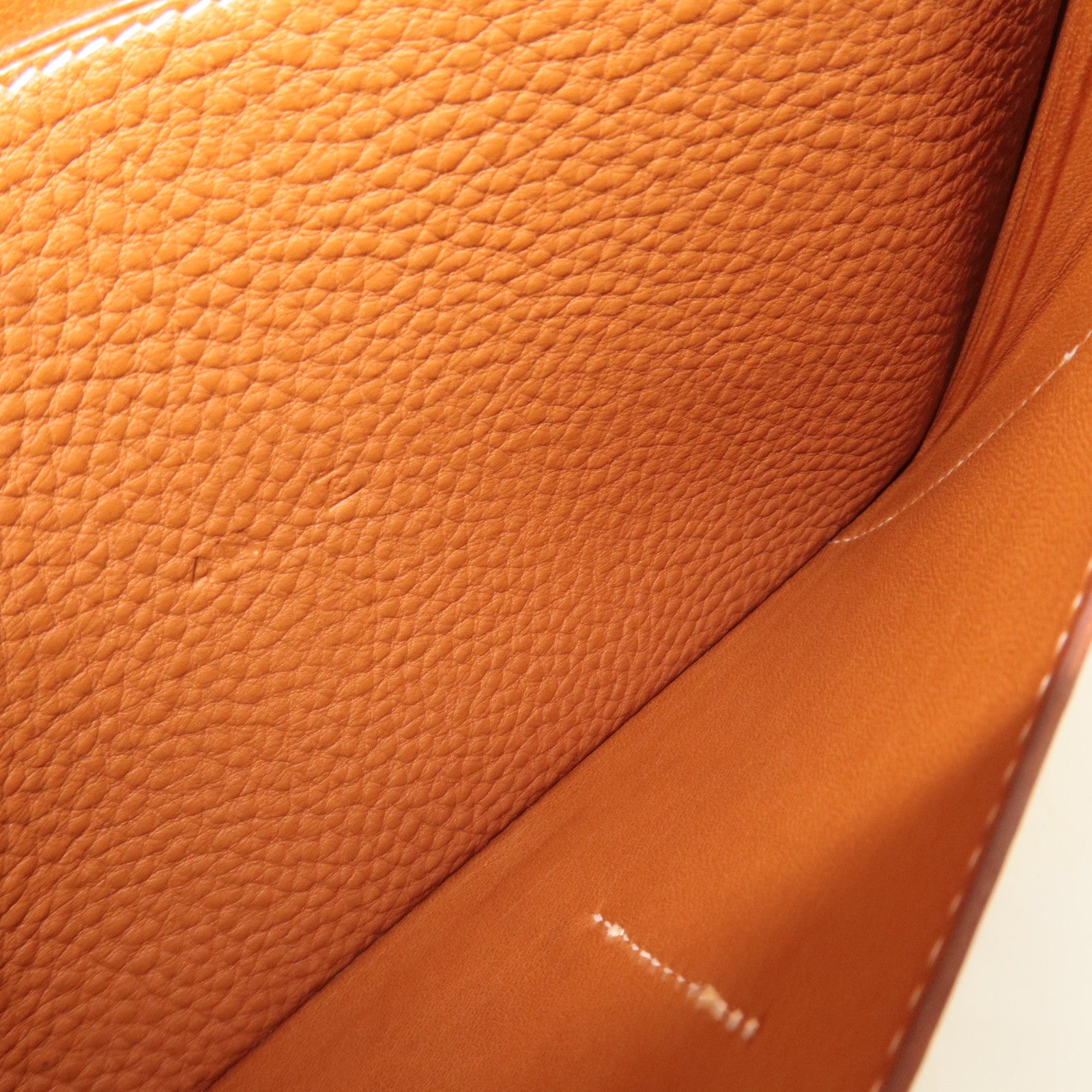 HERMES Dogon GM Bill Wallet □C Stamp (1999) Taurillon Clemence Gold *Pouch Missing