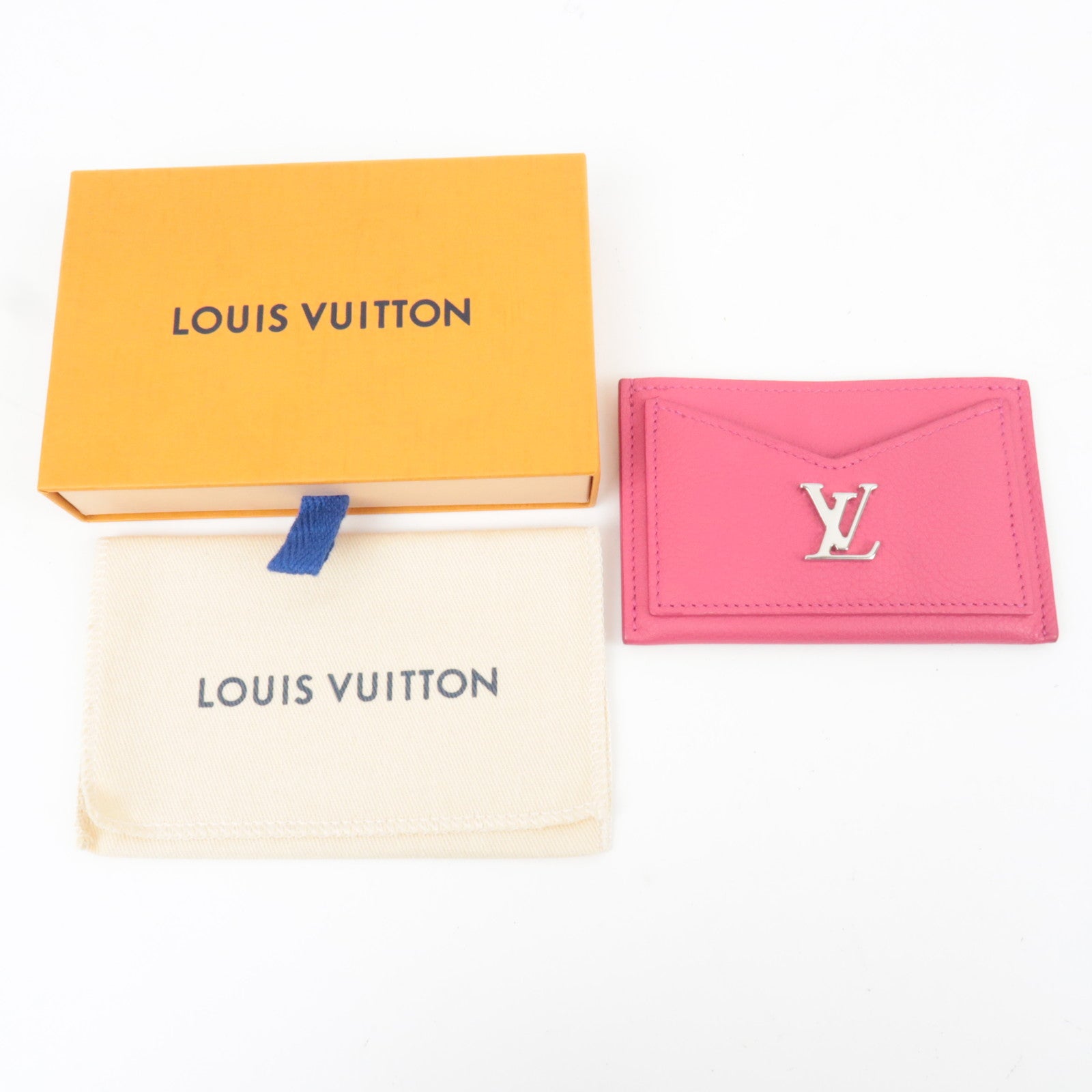 Louis Vuitton Porte Carte Lockme Card Case Hot Pink M68555 RFID *Box, Dust bag