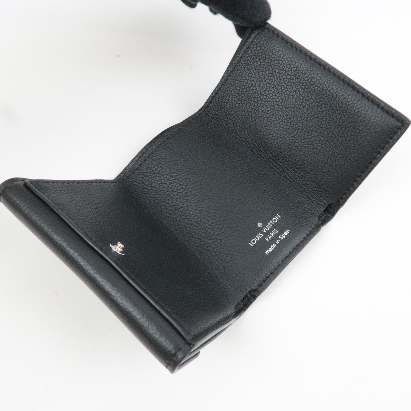 Louis Vuitton Portefeuille Lock Mini Tri-Fold Wallet Noir M63921 RFID *Box, Dust bag