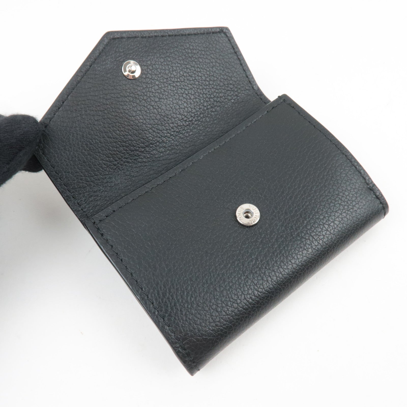 Louis Vuitton Portefeuille Lock Mini Tri-Fold Wallet Noir M63921 RFID *Box, Dust bag