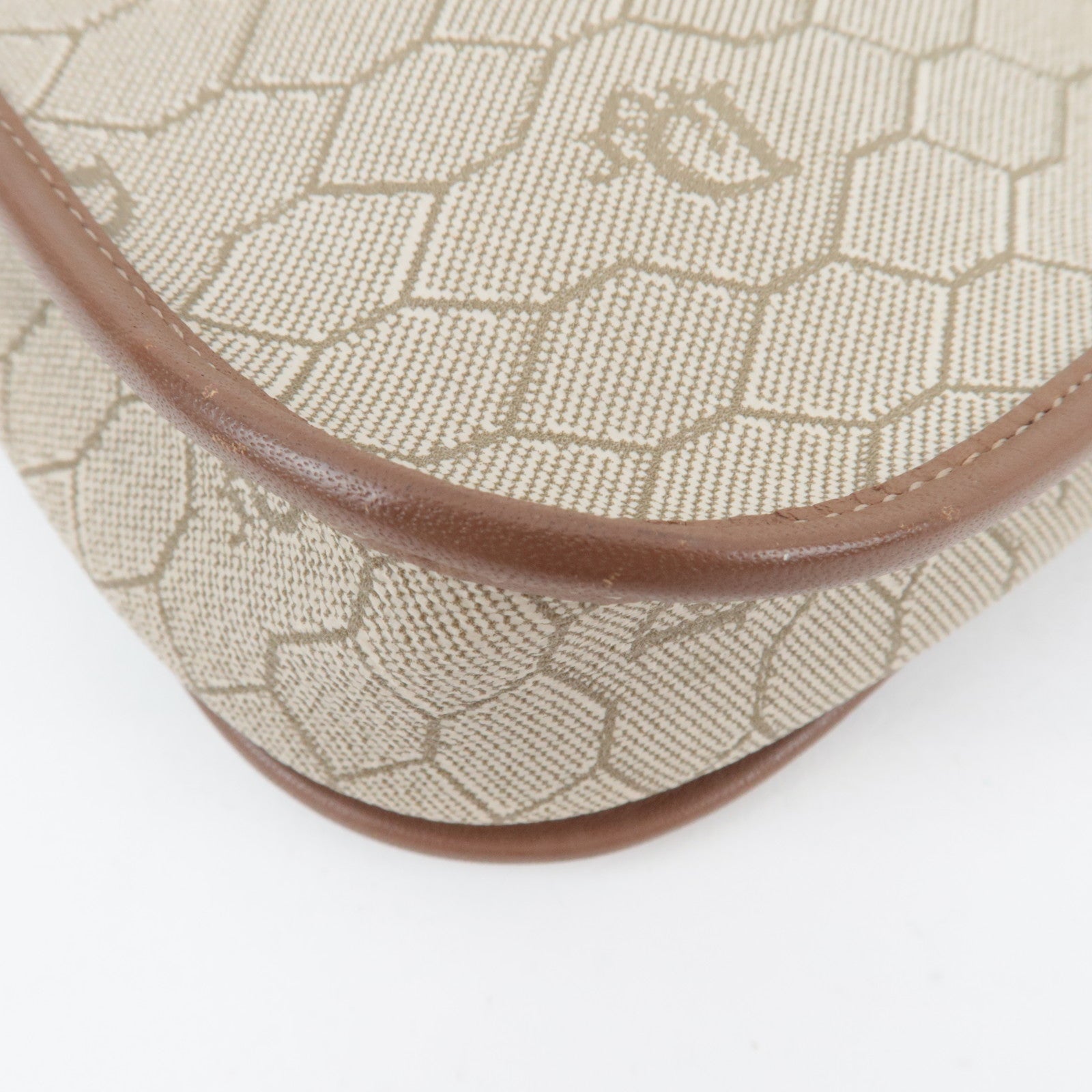 Christian Dior Honeycomb Mini Shoulder Bag PVC Leather Beige Brown