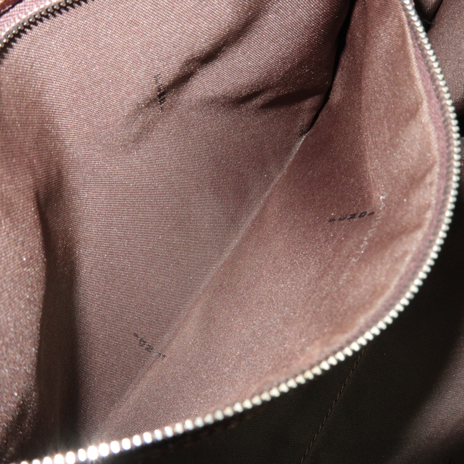 FENDI Zucca Handbag Canvas Leather Khaki Black Brown