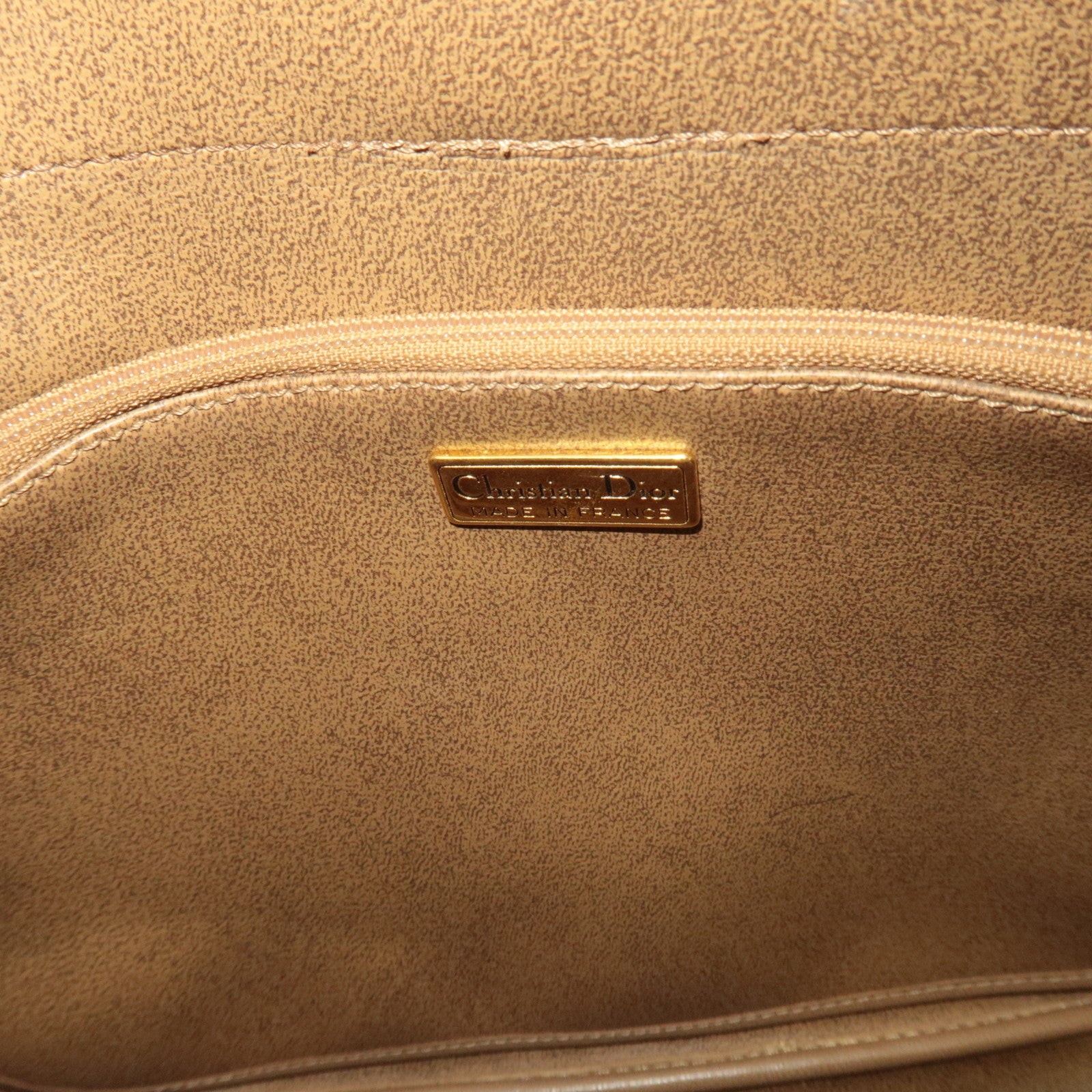 Christian Dior Honeycomb Shoulder Bag PVC Leather Beige Brown