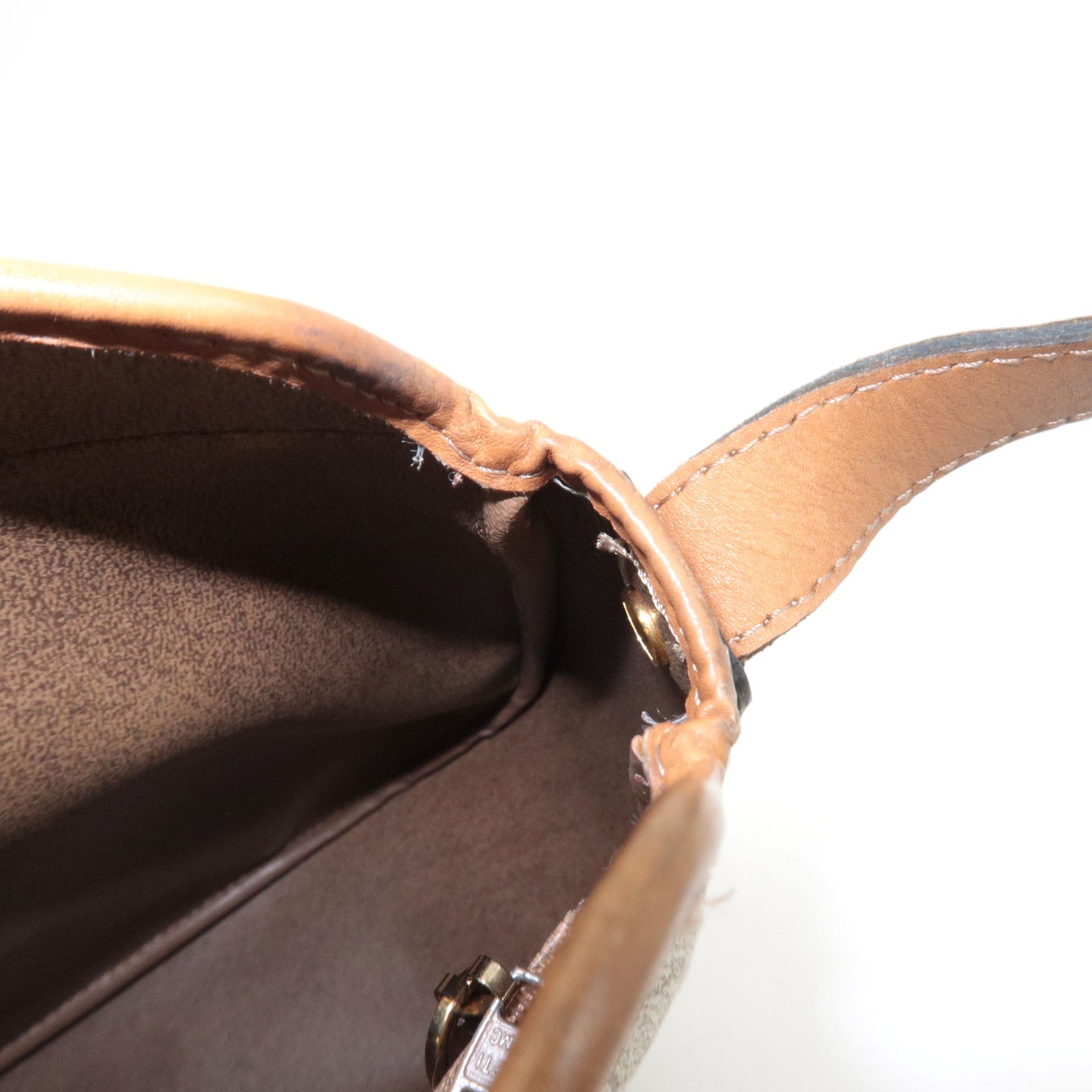 Christian Dior Honeycomb Shoulder Bag PVC Leather Beige Brown