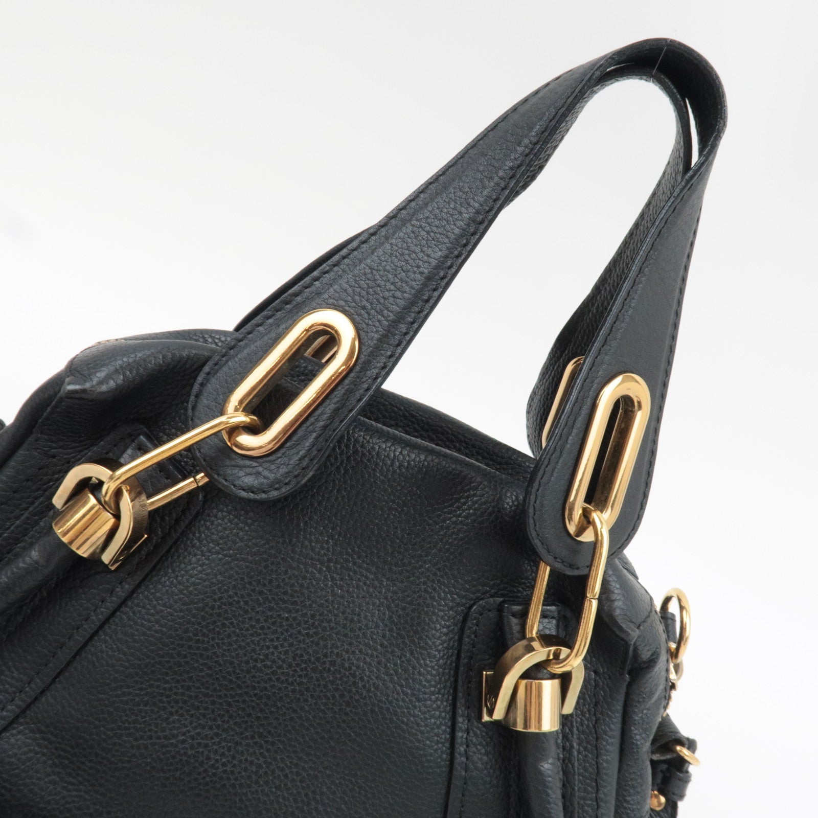 Chloe Paraty 2Way Handbag Leather Black