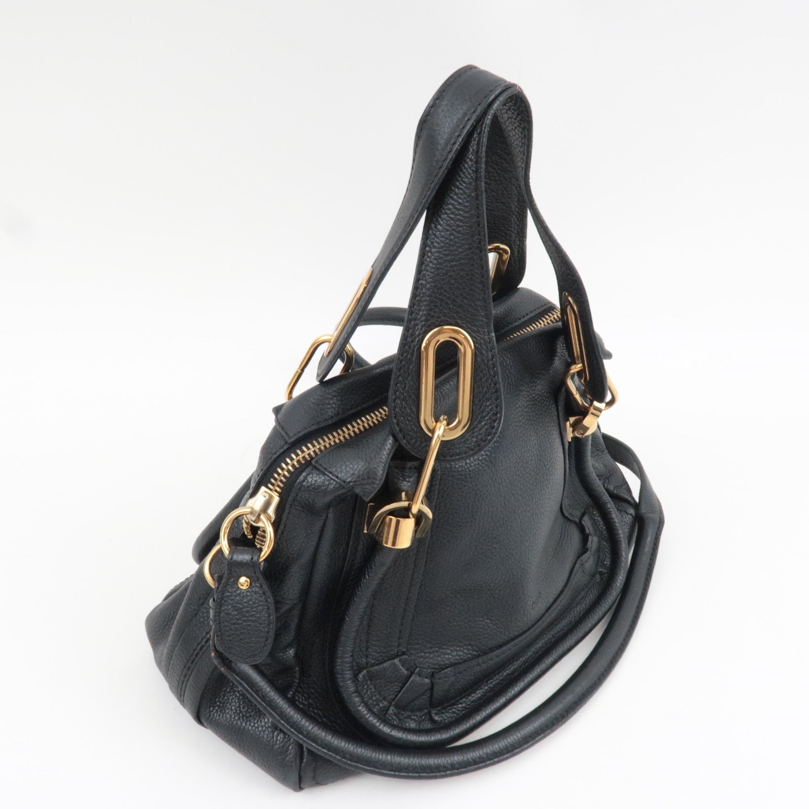 Chloe Paraty 2Way Handbag Leather Black