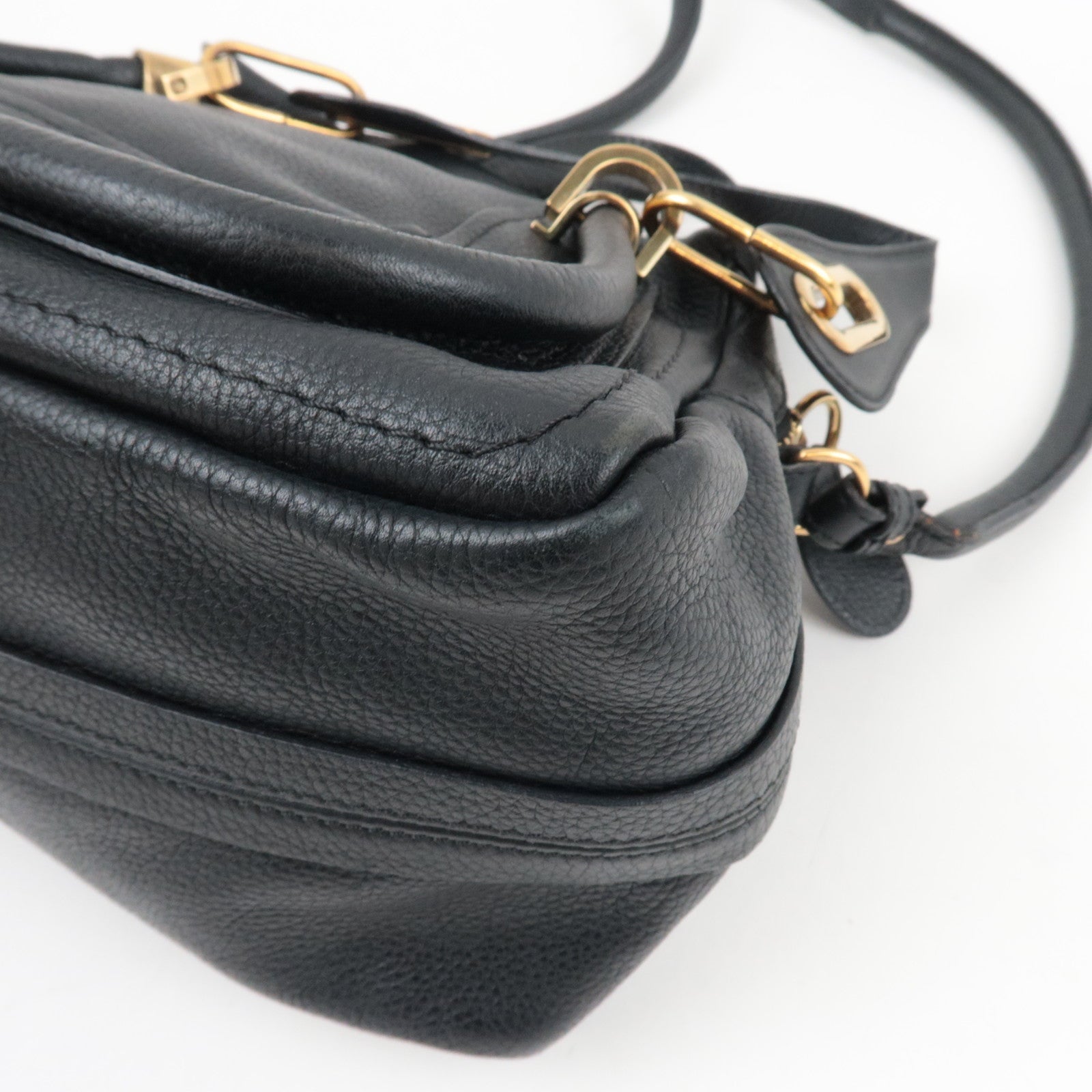 Chloe Paraty 2Way Handbag Leather Black