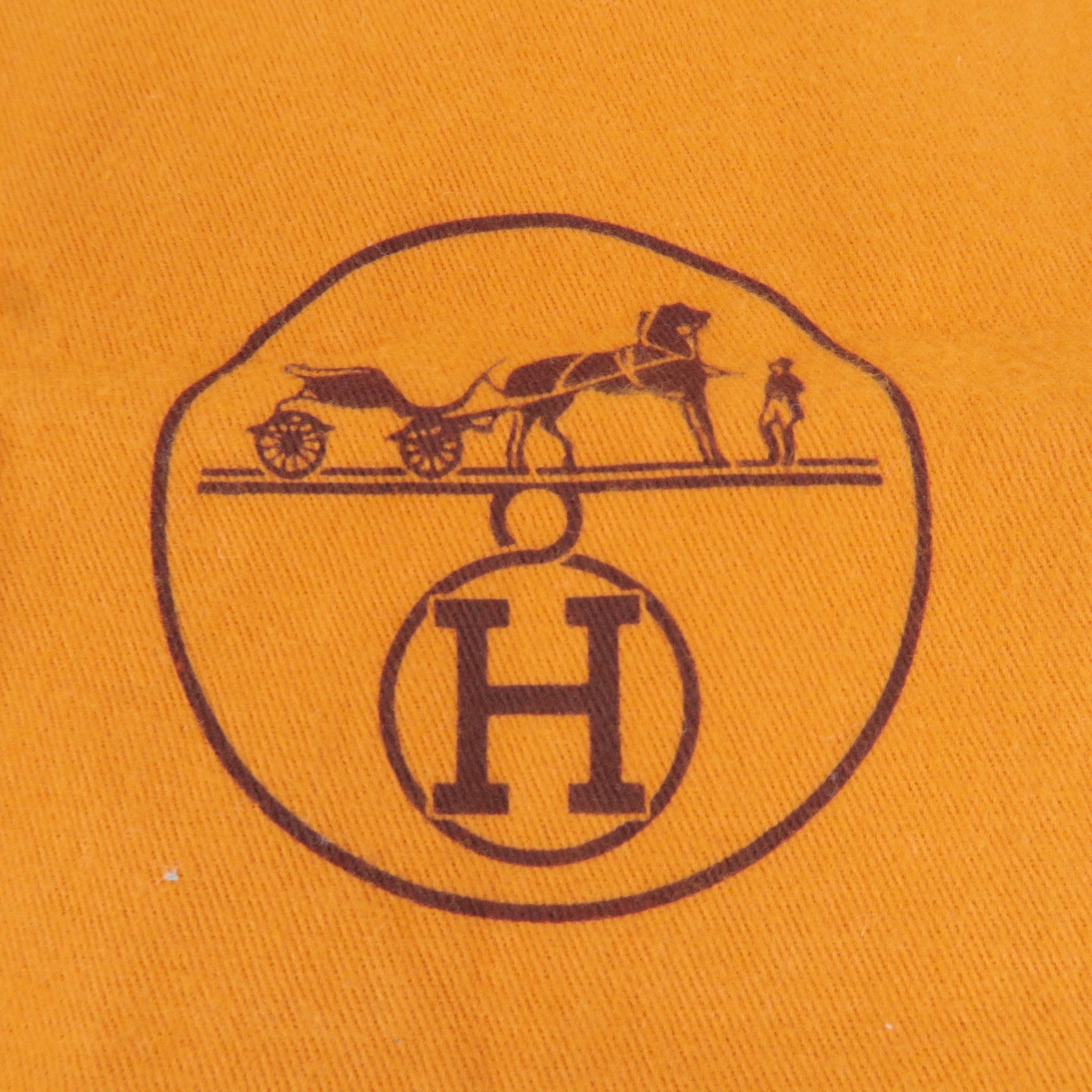 HERMES Set of 5 Dust Bag Cotton Orange Brown