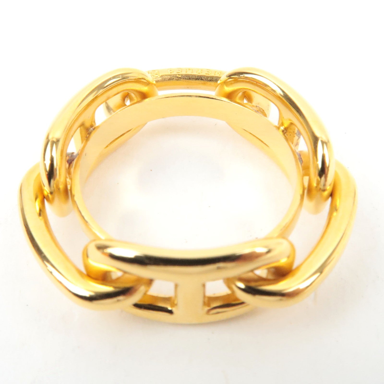 HERMES Chaine D'Ancre Scarf Ring Metal Gold *Box