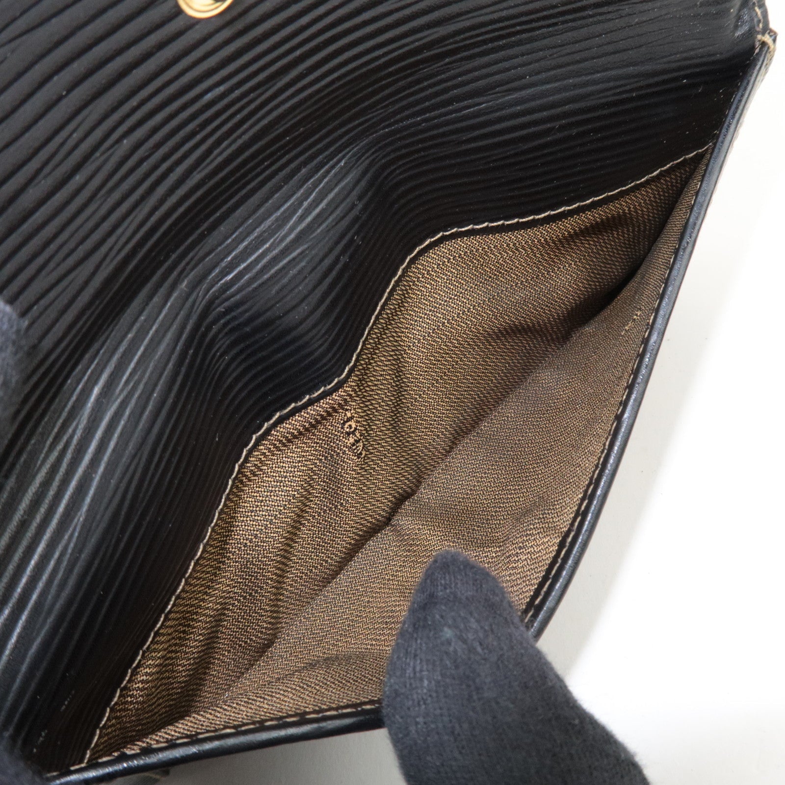 FENDI Zucca Bifold Long Wallet Canvas Leather Brown Black 31018 *Box