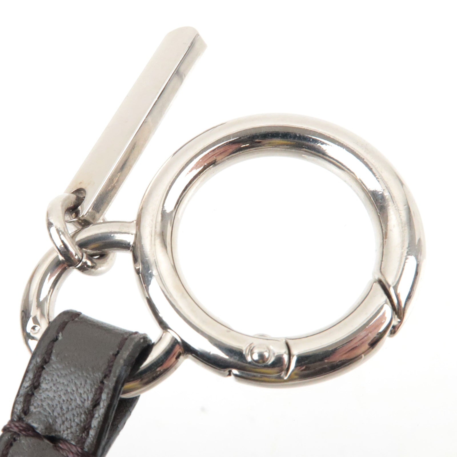 FENDI ABCharm Initial "S" Pompom Fur Bag Charm Gray Yellow