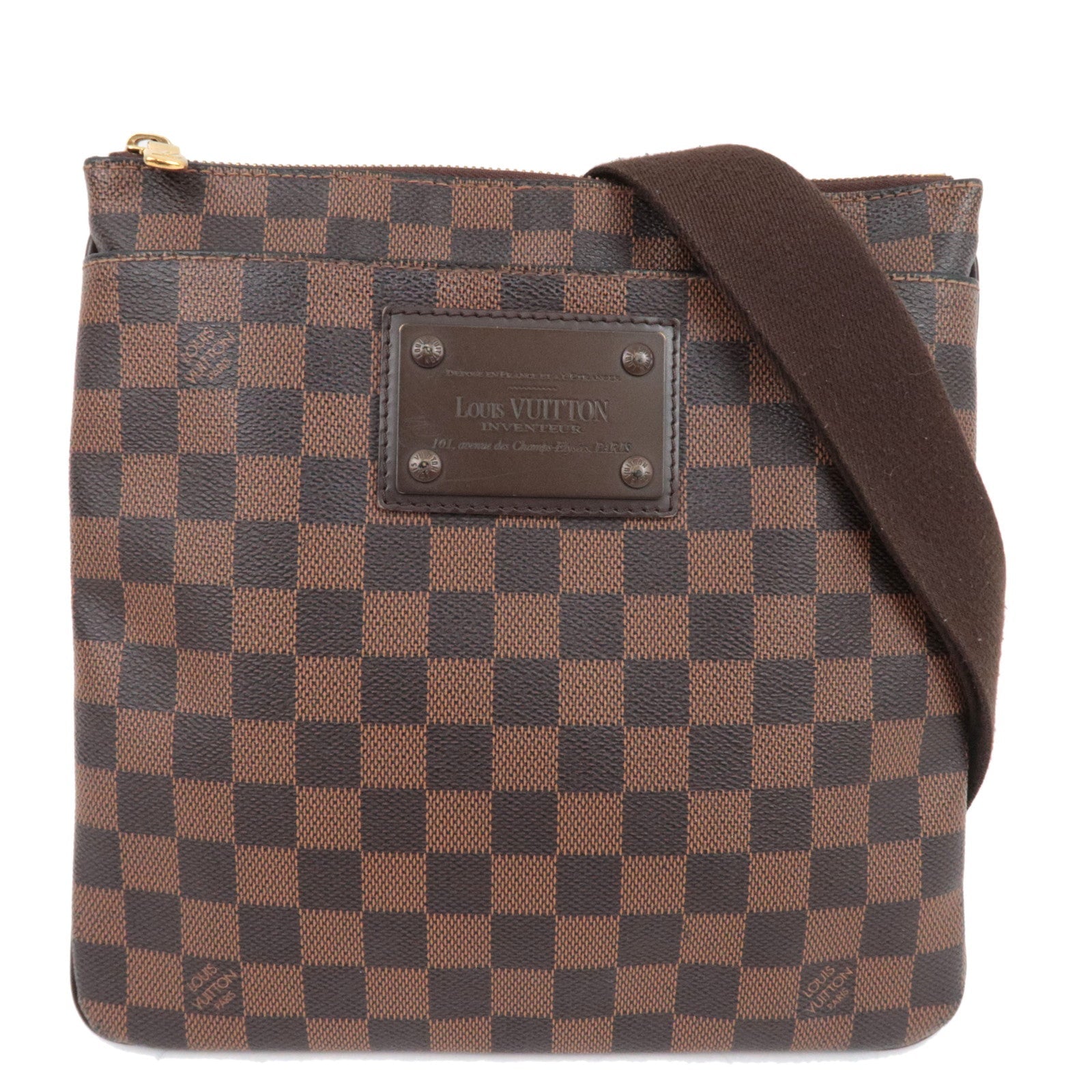 Louis Vuitton Damier Pochette Plat Brooklyn Shoulder Bag N41100 RI410281095