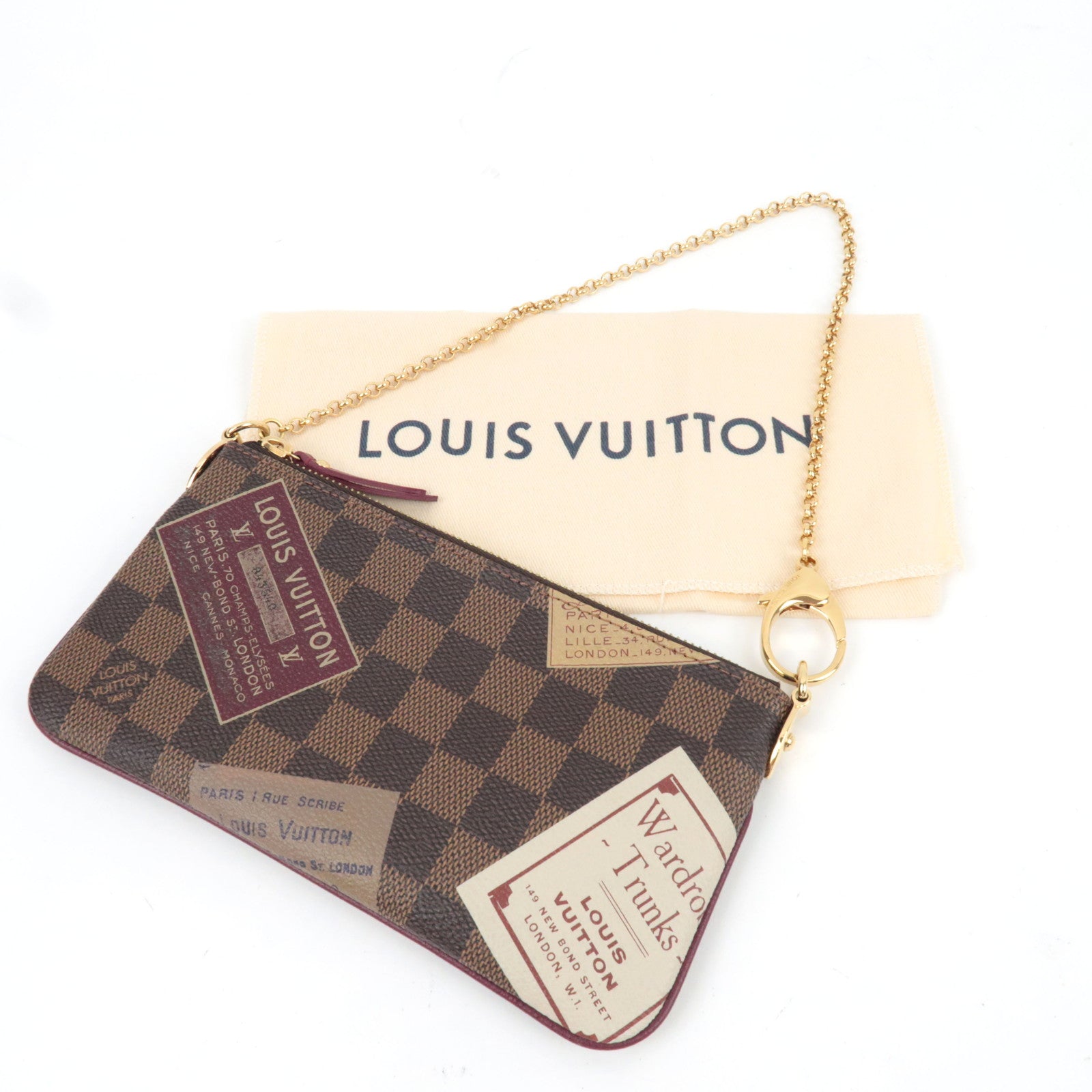 Louis Vuitton Label Collection Damier Pochette Milla MM Mini Bag N63080 AA2069 *Dust bag