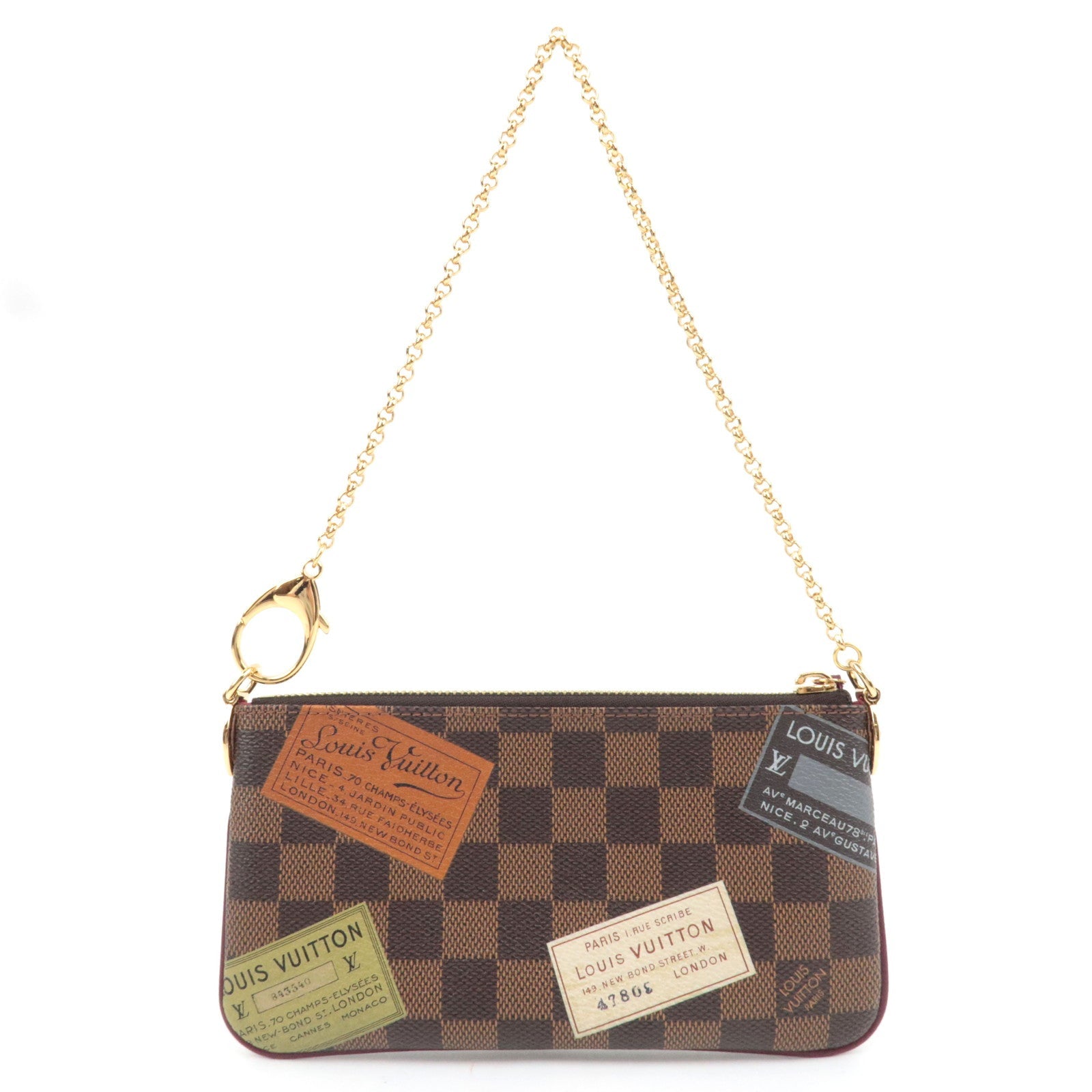 Louis Vuitton Label Collection Damier Pochette Milla MM Mini Bag N63080 AA2069 *Dust bag