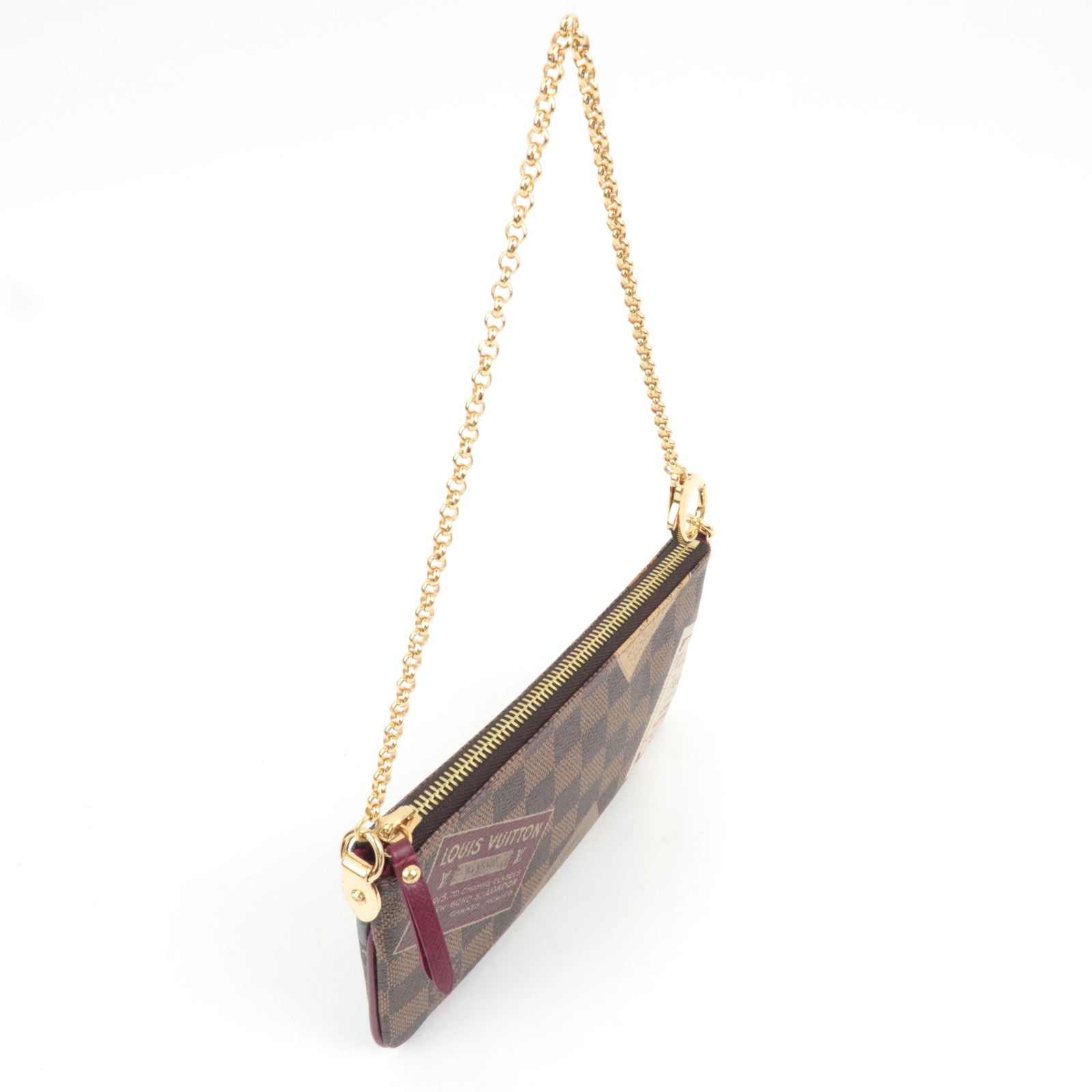 Louis Vuitton Label Collection Damier Pochette Milla MM Mini Bag N63080 AA2069 *Dust bag