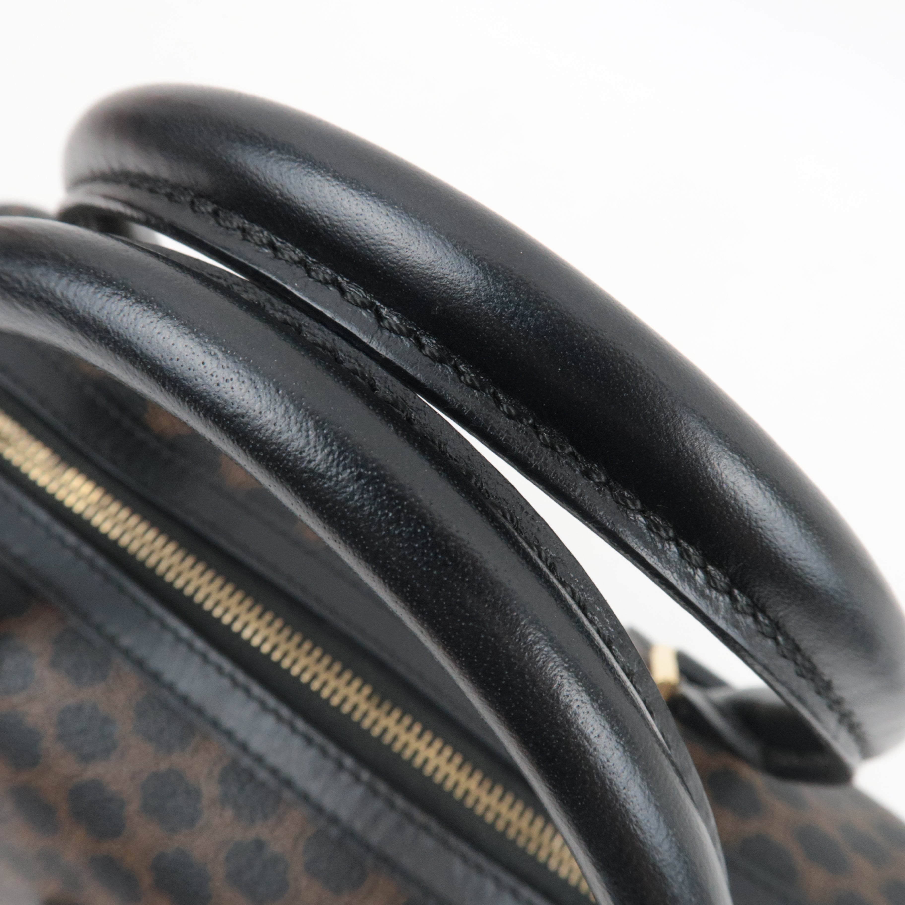 CELINE Macadam Boston Bag PVC Leather Black Brown